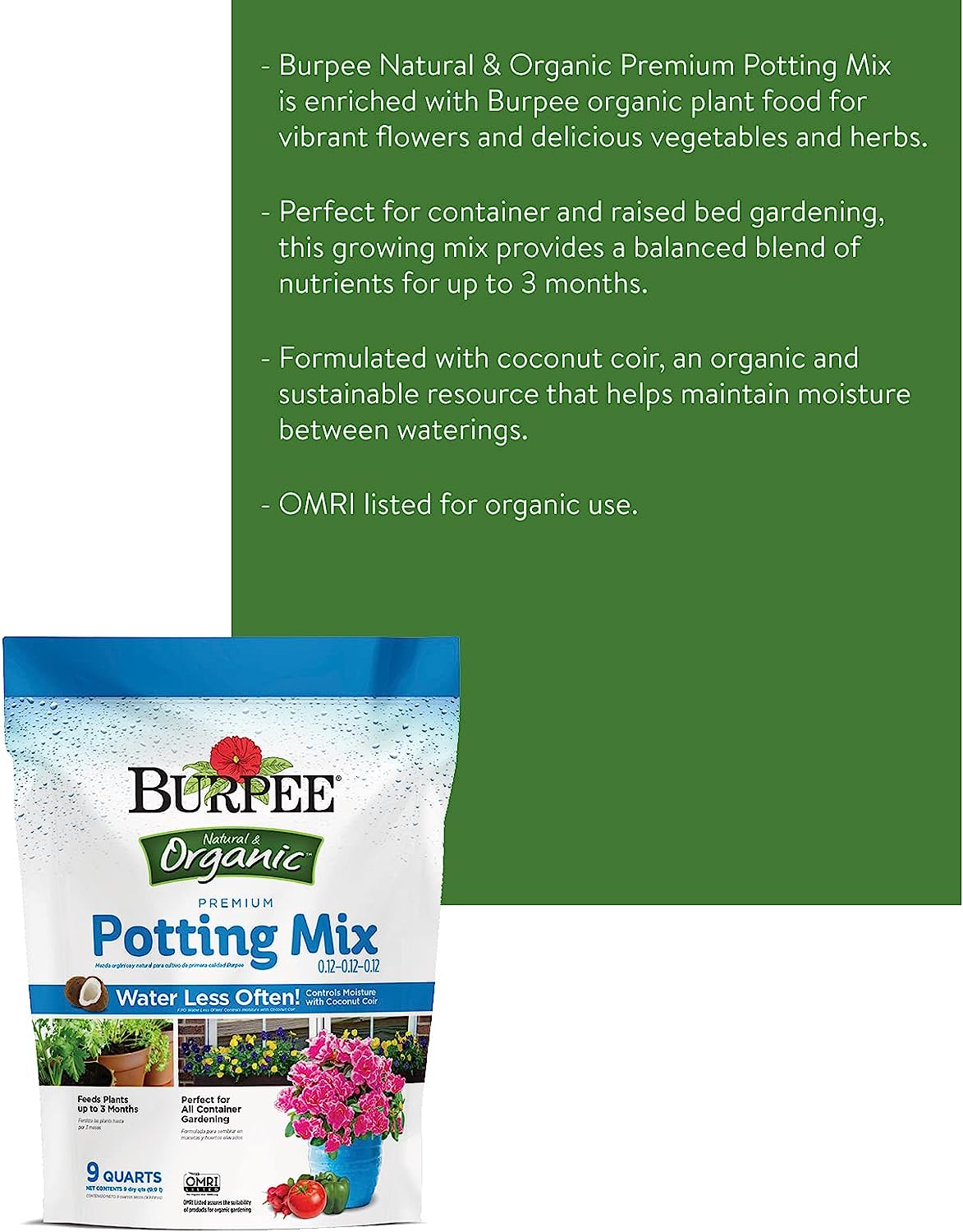 Natural & Organic Garden Coir, 8 quart, (1 Pack)