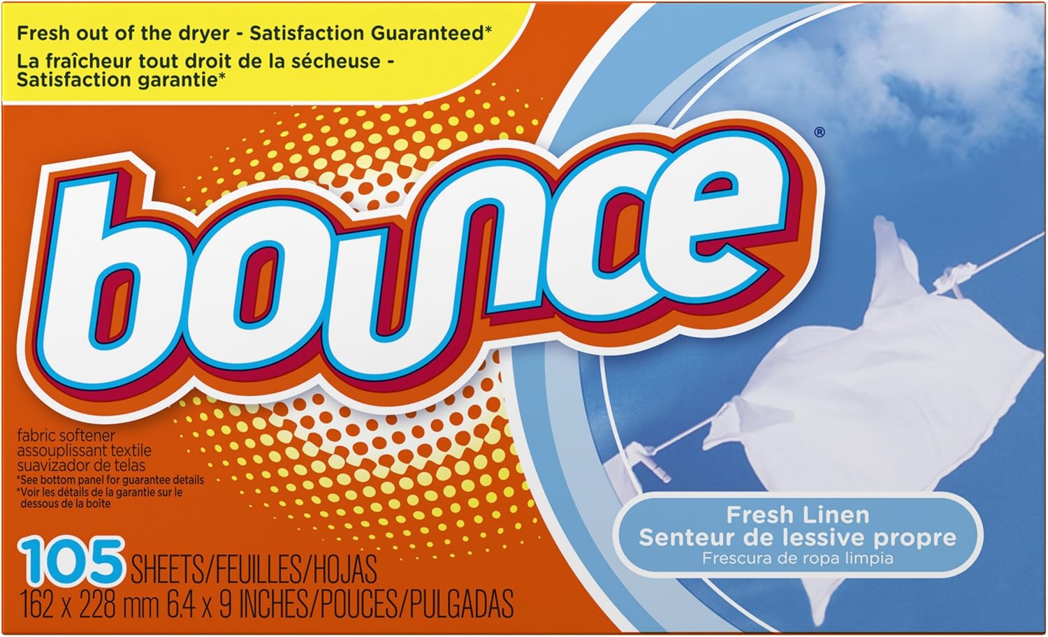 Bounce Dryer Sheets Laundry Fabric Softener, Fresh Linen Scent, 240 Count