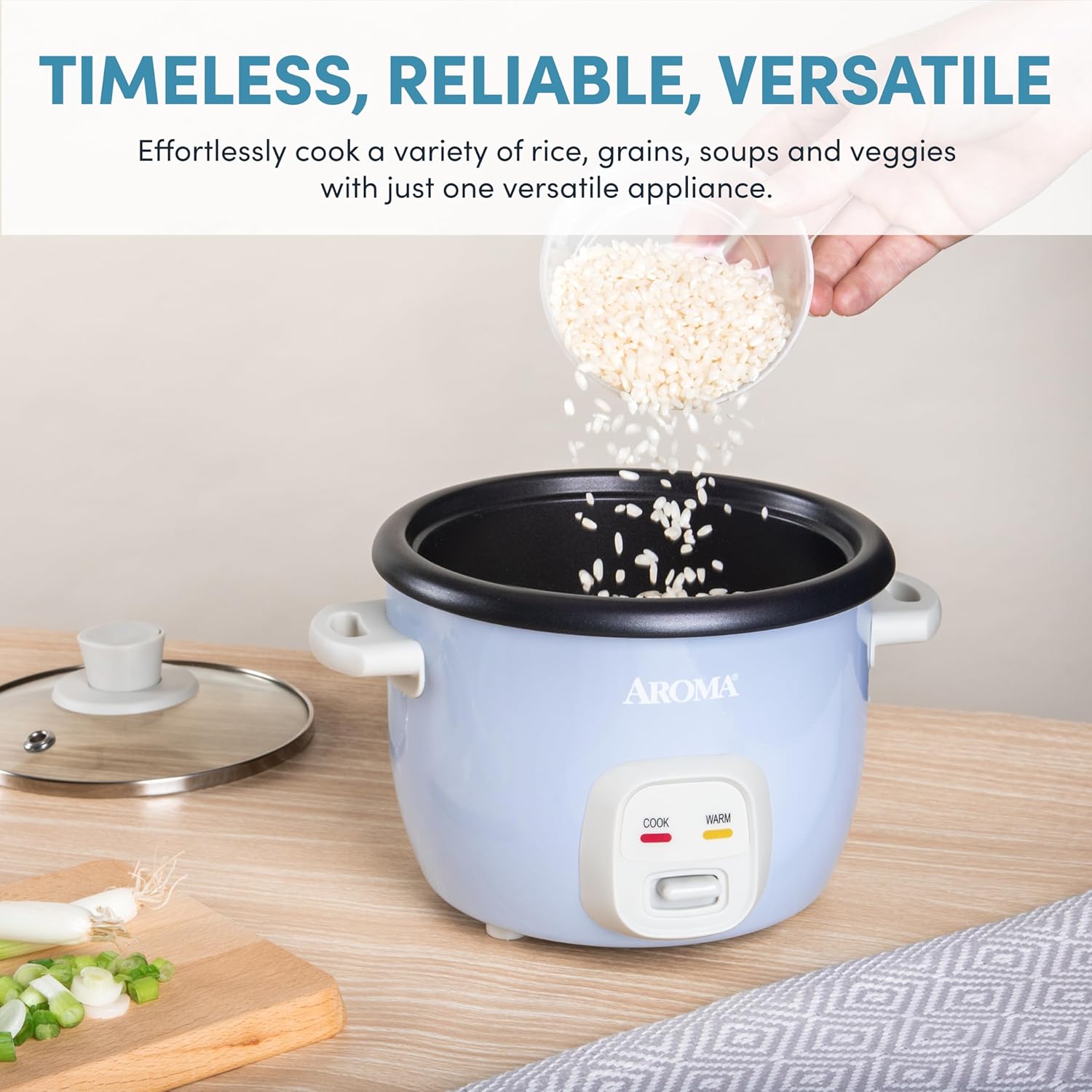 Aroma Housewares 4-Cups (Cooked) / 1Qt. Rice & Grain Cooker (ARC-302NG), White