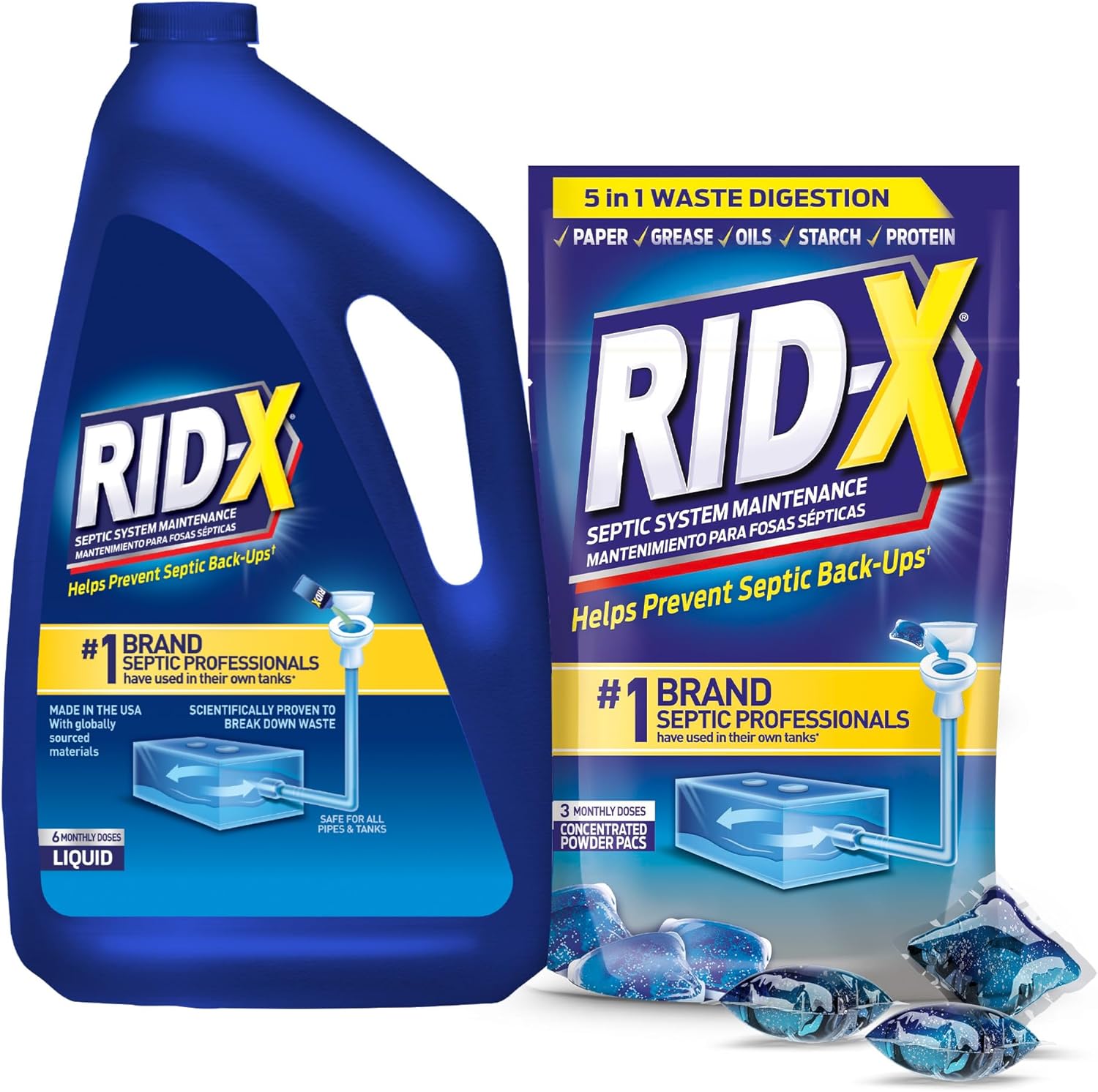 RID-X Septic Treatment, Septic Tank Treatment, 6 Month Supply Of Liquid, 48 oz