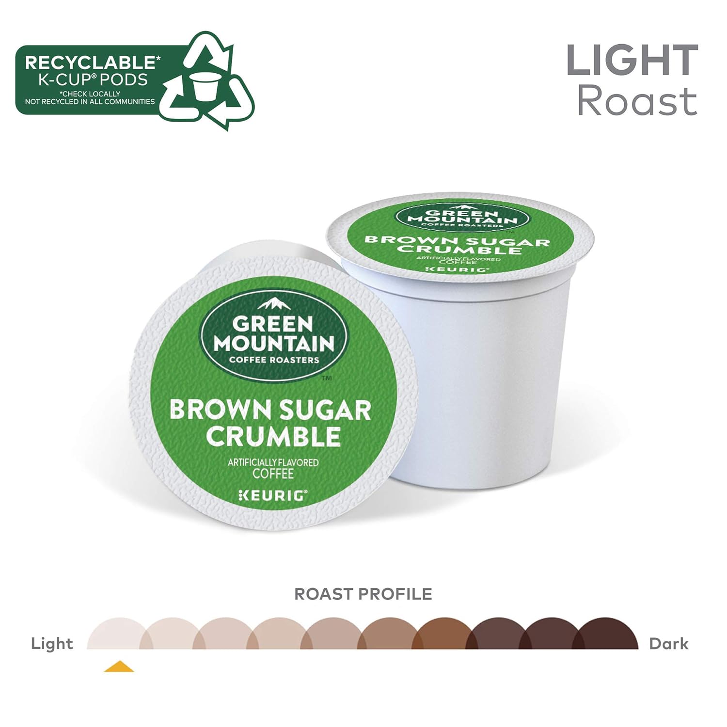 Green Mountain Coffee Roasters Caramel Vanilla Cream Keurig Single-Serve K-Cup pods, Light Roast Coffee, 72 Count (6 Packs of 12)