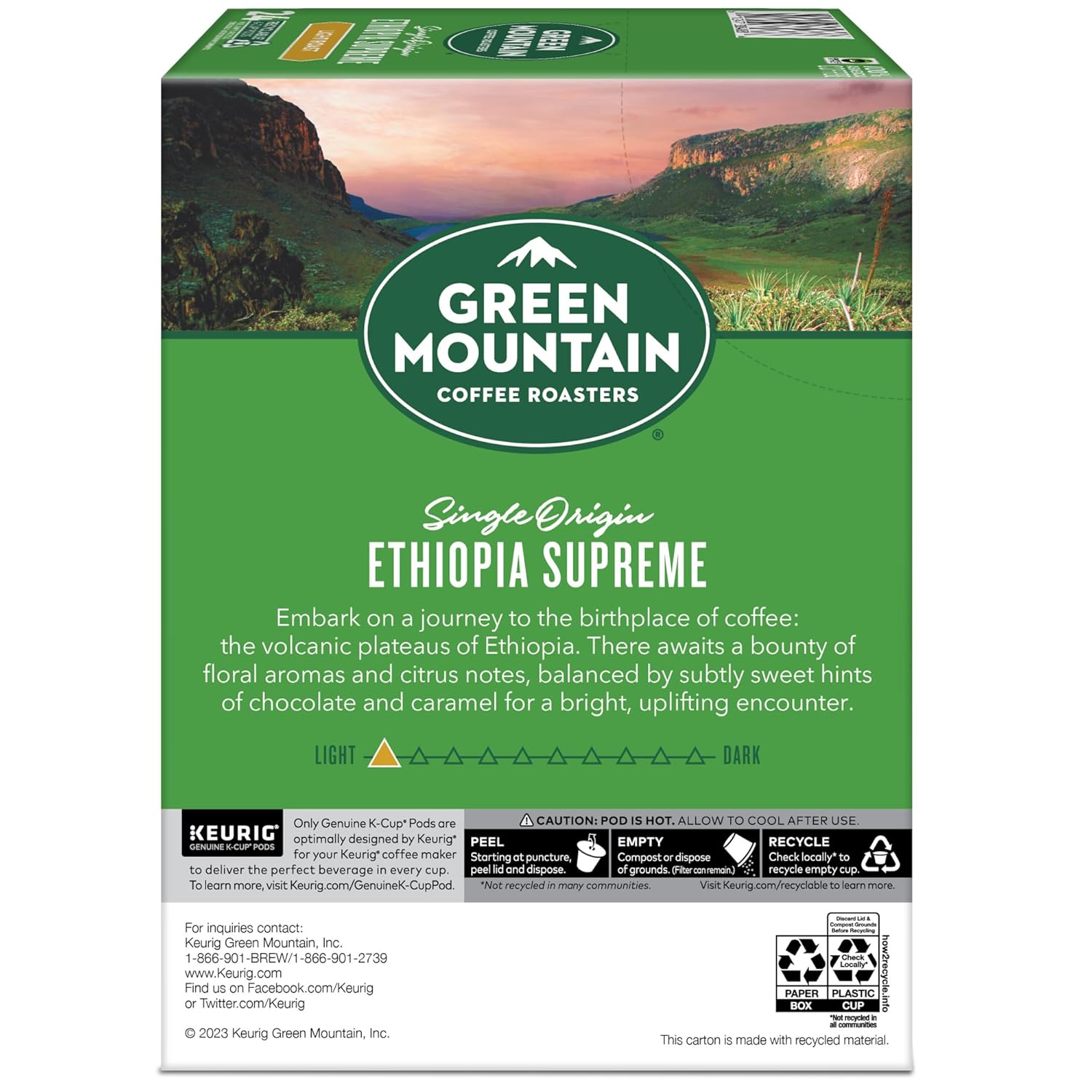 Green Mountain Coffee Roasters Breakfast Blend Single-Serve Keurig K-Cup Pods, Light Roast Coffee, 96 Count