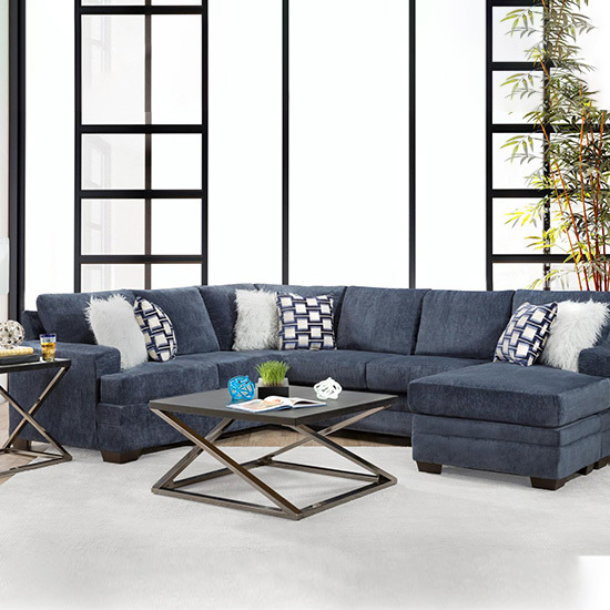 3 PC 2760 BLUE SECTIONAL