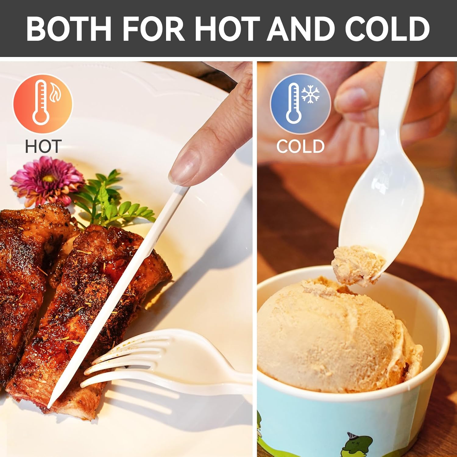 POSATE Heavy Weight Plastic Forks, Clear Disposable, 100 Count