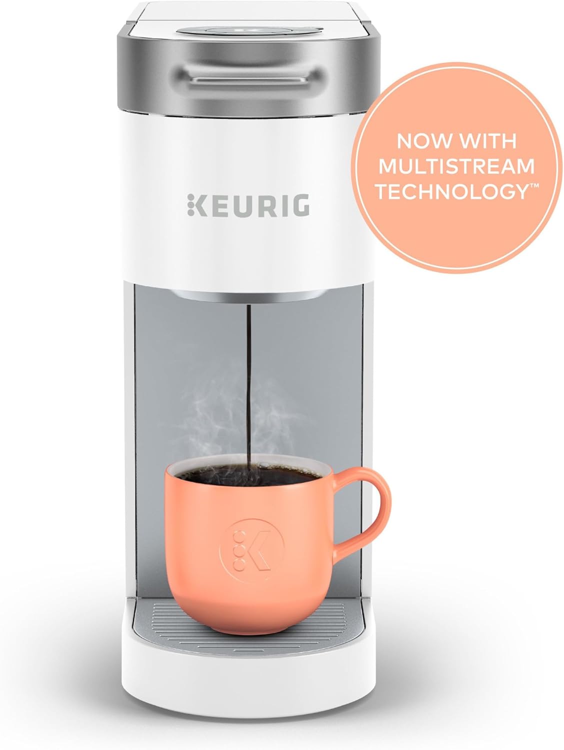 Keurig K-Slim Single Serve K-Cup Pod Coffee Maker, Multistream Technology, 3 Brew Sizes, Slim and Sleek Design, 46oz Removable Reservoir, Black