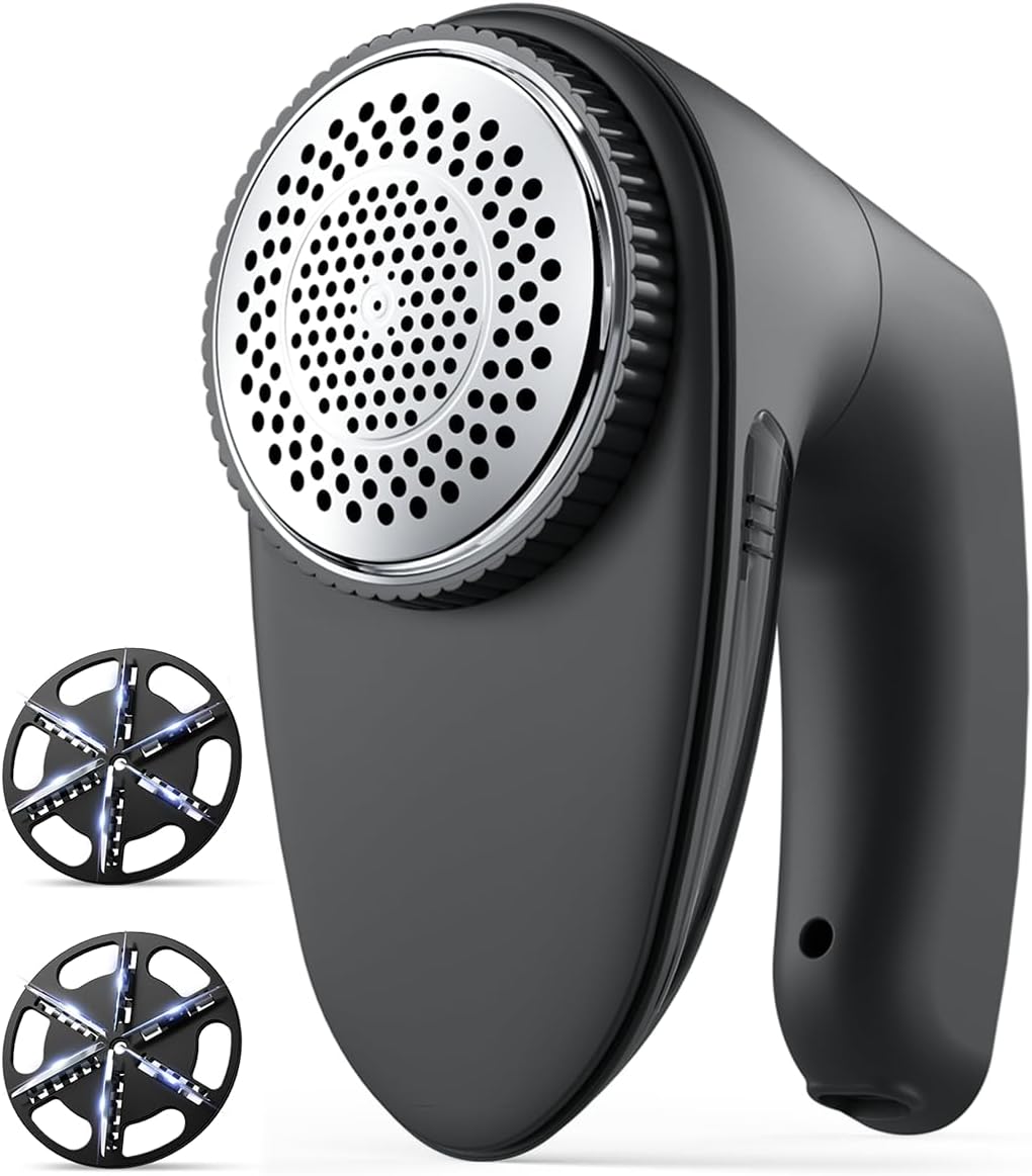 Bymore Fabric Shaver, Lint Shaver, Lint Remover Defuzzer Sweater Shaver for Clothes and Furniture(6-Leaf Blades,65mm Mesh,2 Blades Extra)