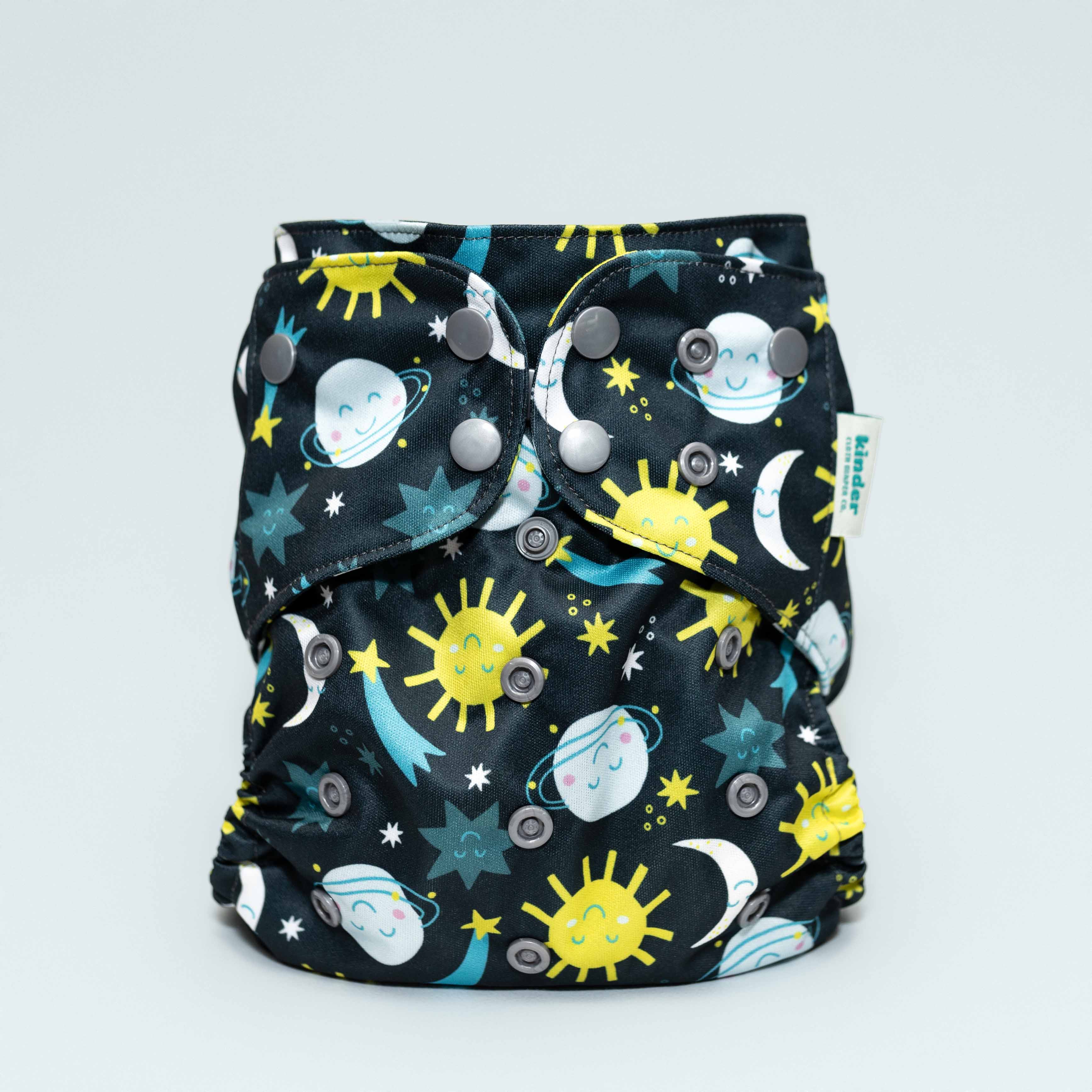 Kinder Cloth Diaper Co. Patterned Basics Pocket Cloth Diaper with Athletic Wicking Jersey