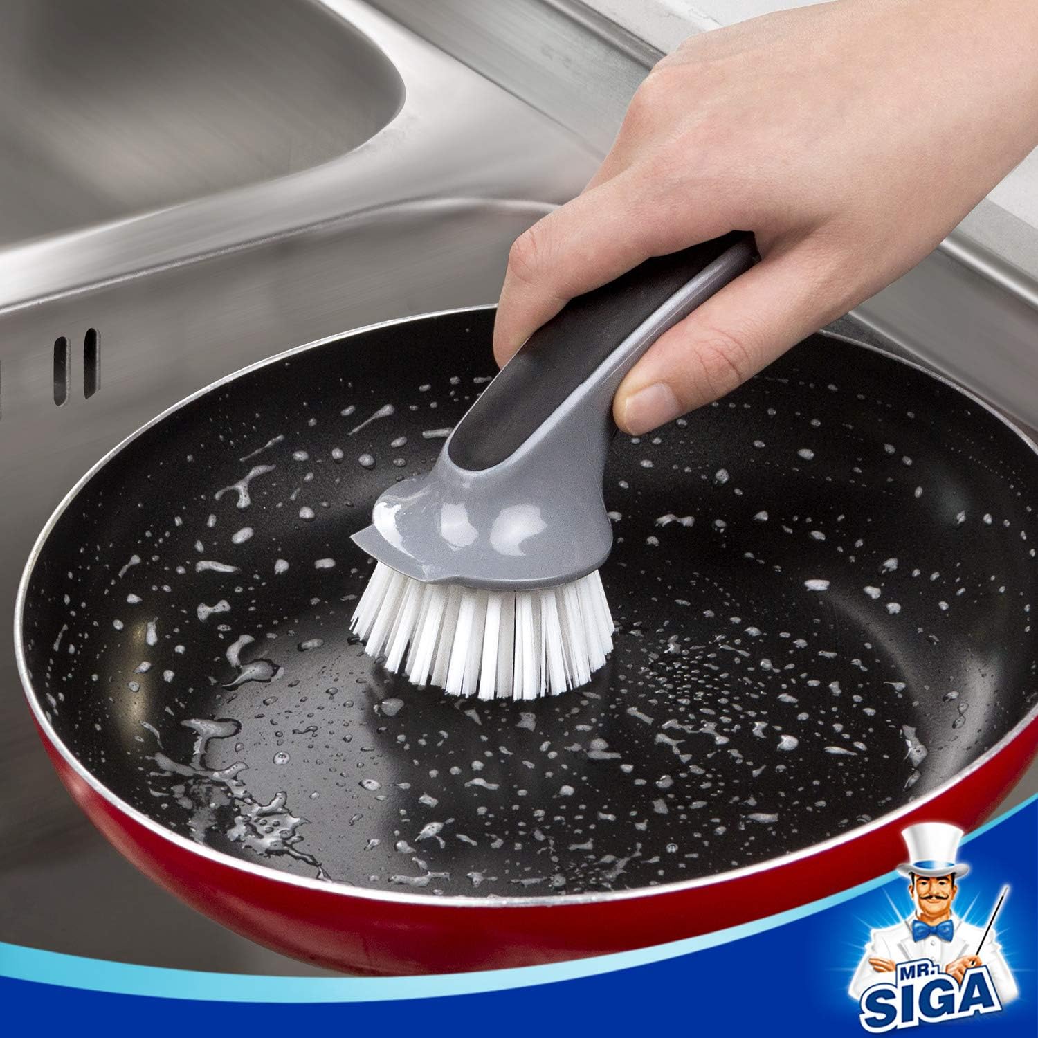 MR.SIGA Pot and Pan Cleaning Brush - Pack of 2