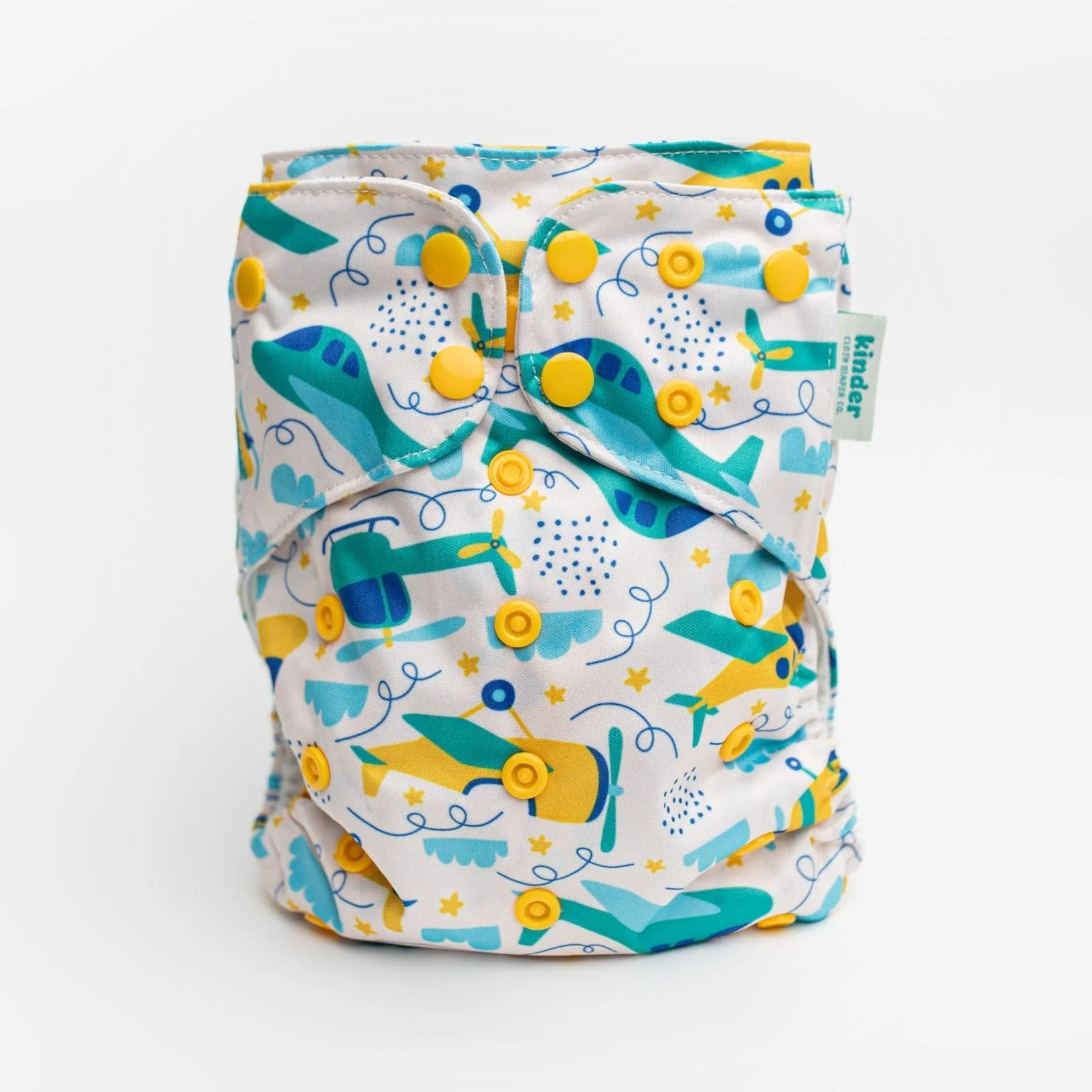 Kinder Cloth Diaper Co. Patterned Basics Pocket Cloth Diaper with Athletic Wicking Jersey