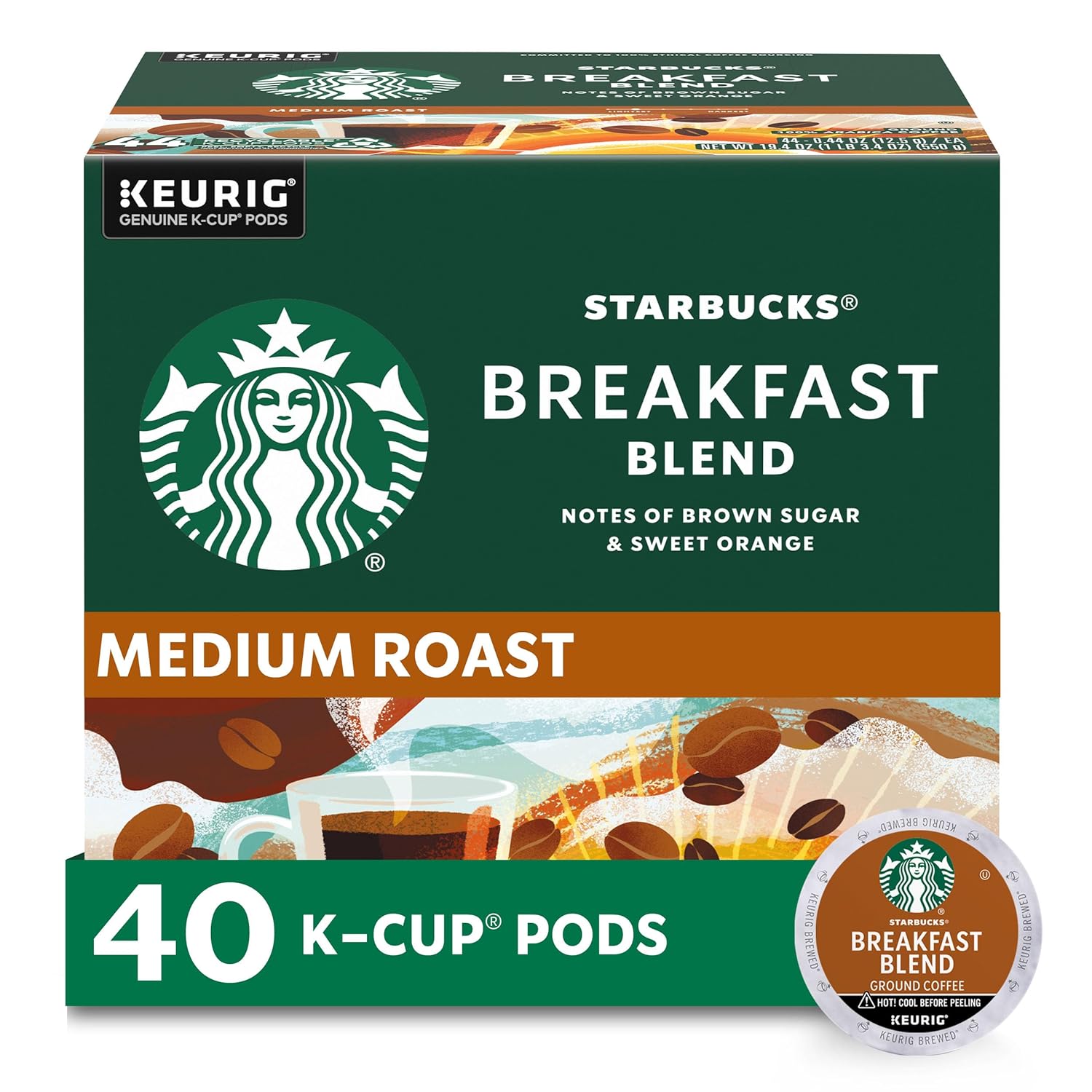 Starbucks K-Cup Coffee Pods, Medium Roast Coffee, Pike Place Roast for Keurig Brewers, 100% Arabica, 4 boxes (96 pods total)