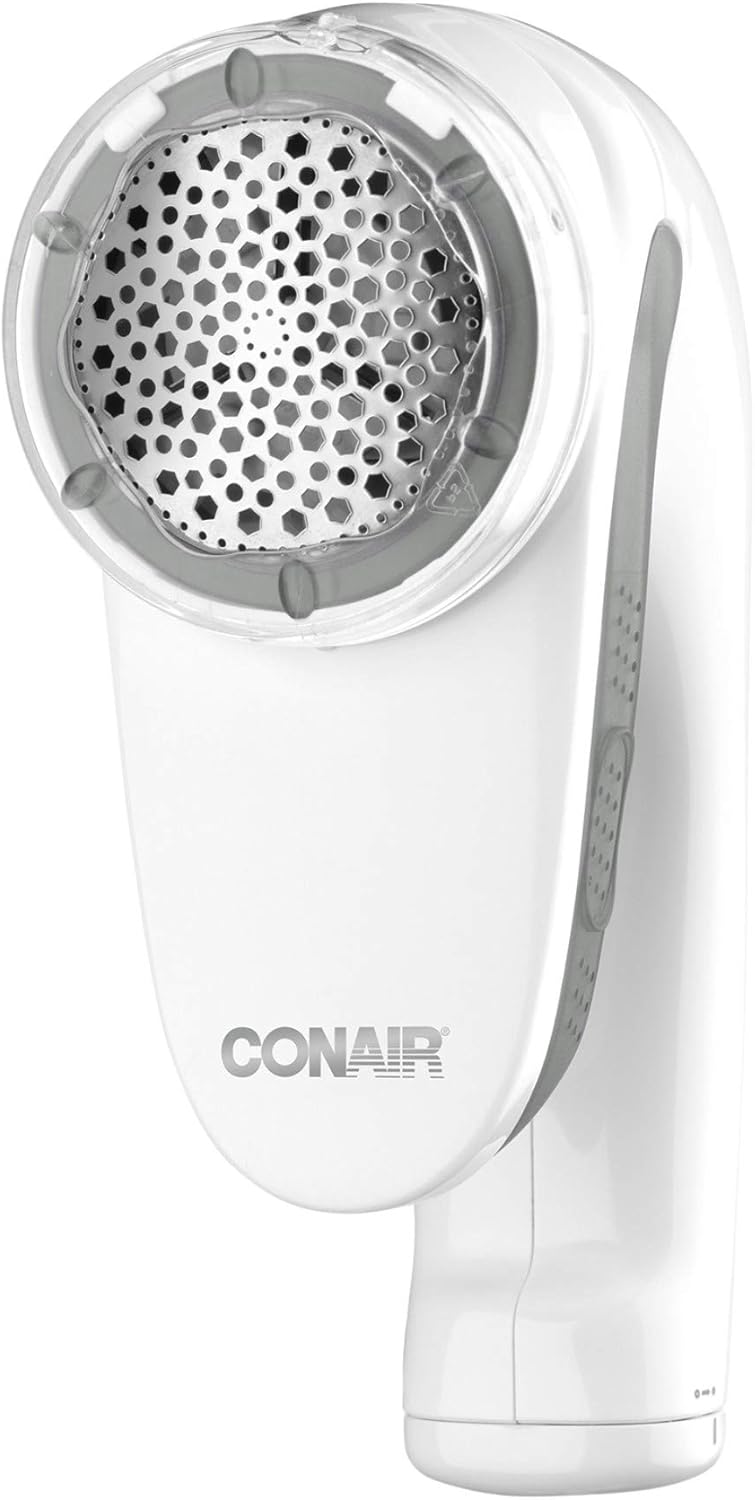 Conair Fabric Shaver and Lint Remover, Battery Operated Portable Fabric Shaver, White