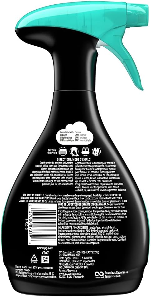 Febreze Unstopables Touch Fabric Spray and Odor Fighter, Fresh & Breeze, 16.9 oz, Pack of 2