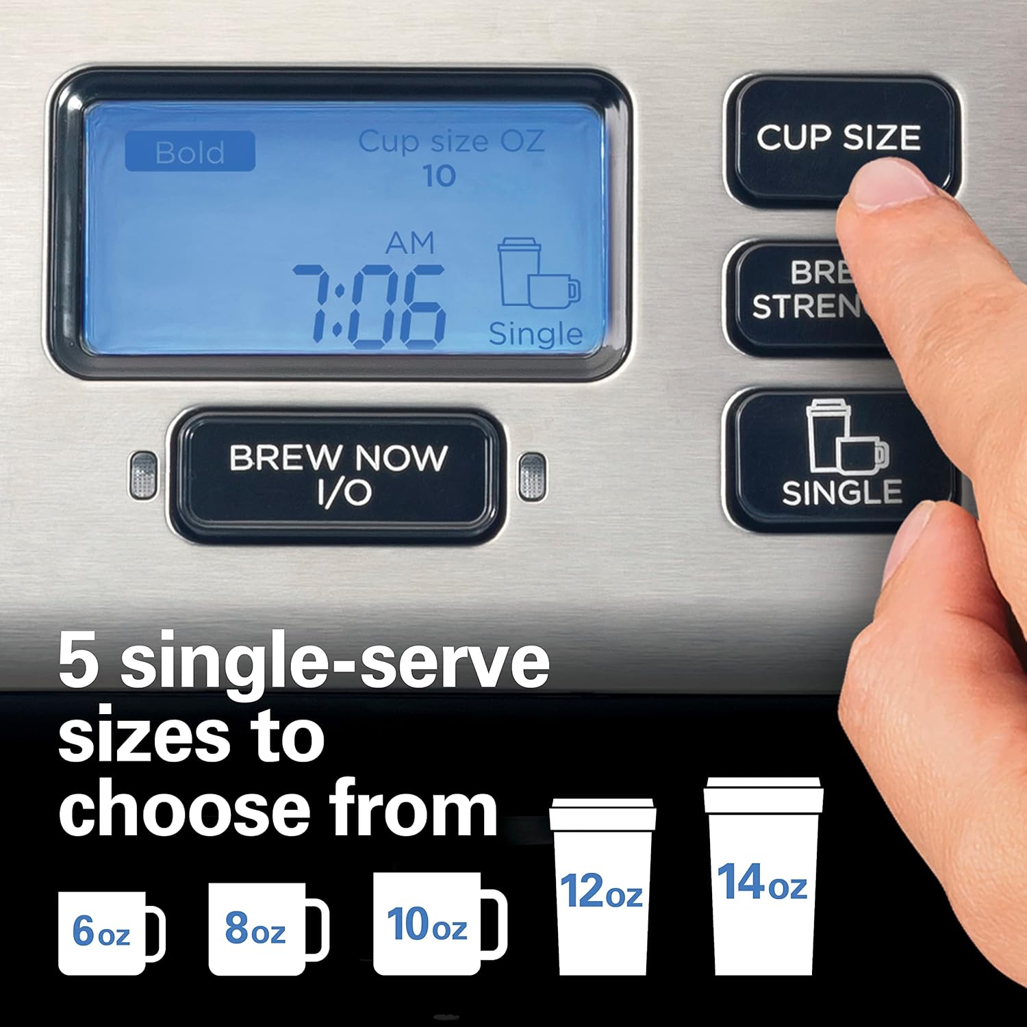 Hamilton Beach FlexBrew Trio 2-Way Coffee Maker, Compatible with K-Cup Pods or Grounds, Combo, Single Serve & Full 12c Pot, Black - Fast Brewing (49902)