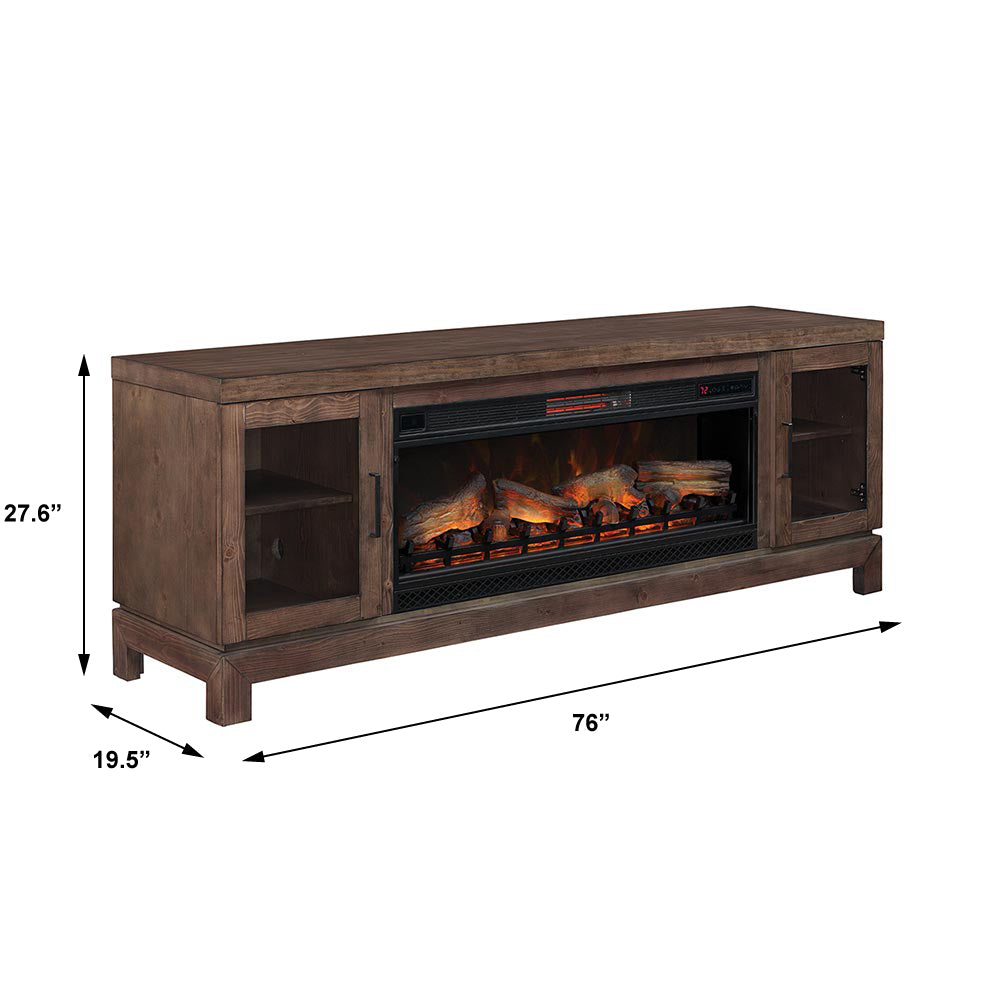 Berkeley 76-In Infrared Electric Fireplace TV Stand in Spanish Gray - 42MM6018-I614