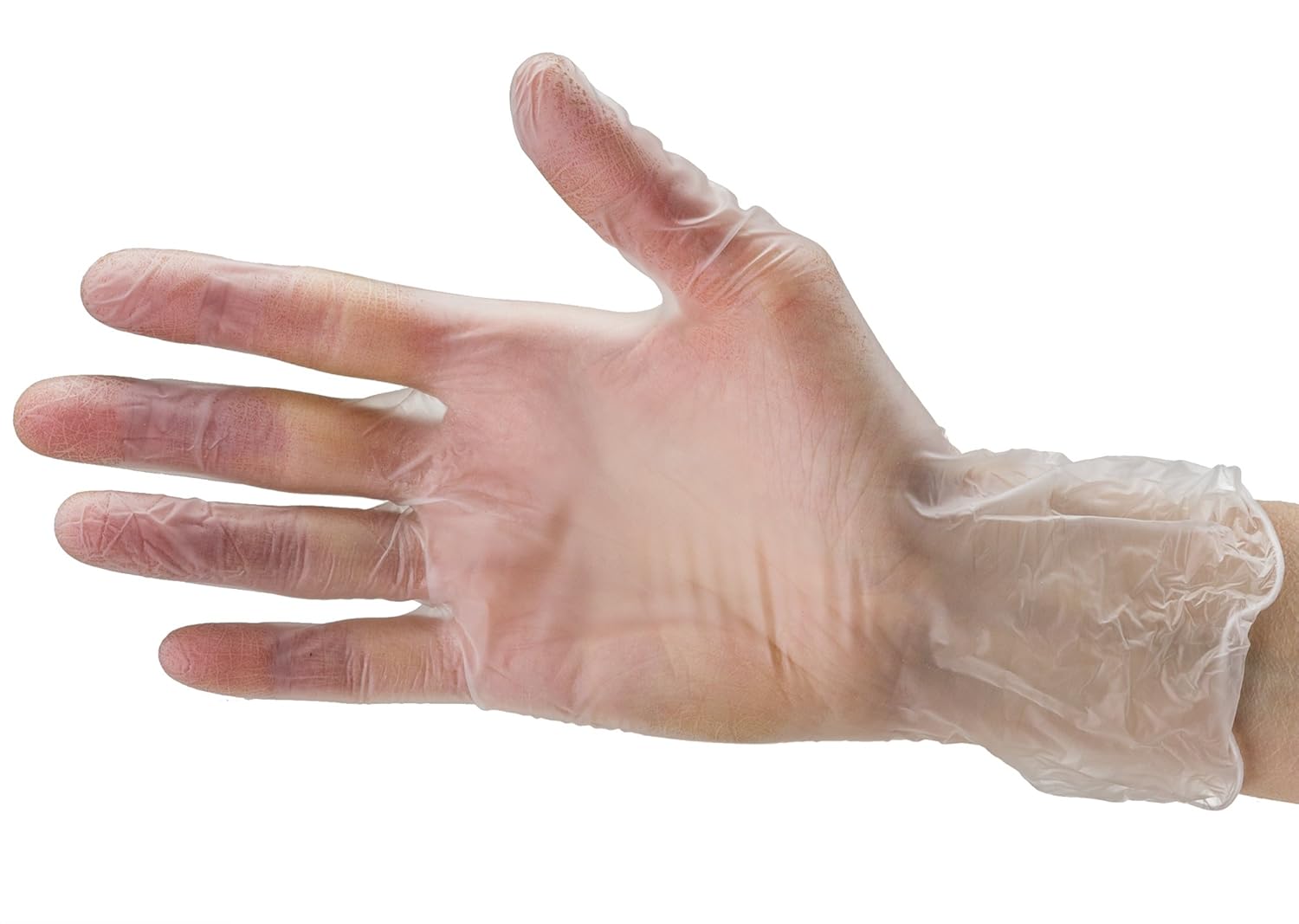 Care Plus Medium Size Disposable Vinyl Gloves Heavy Duty Non Sterile Powder Free Latex Free Rubber 100 Count Box food Safe
