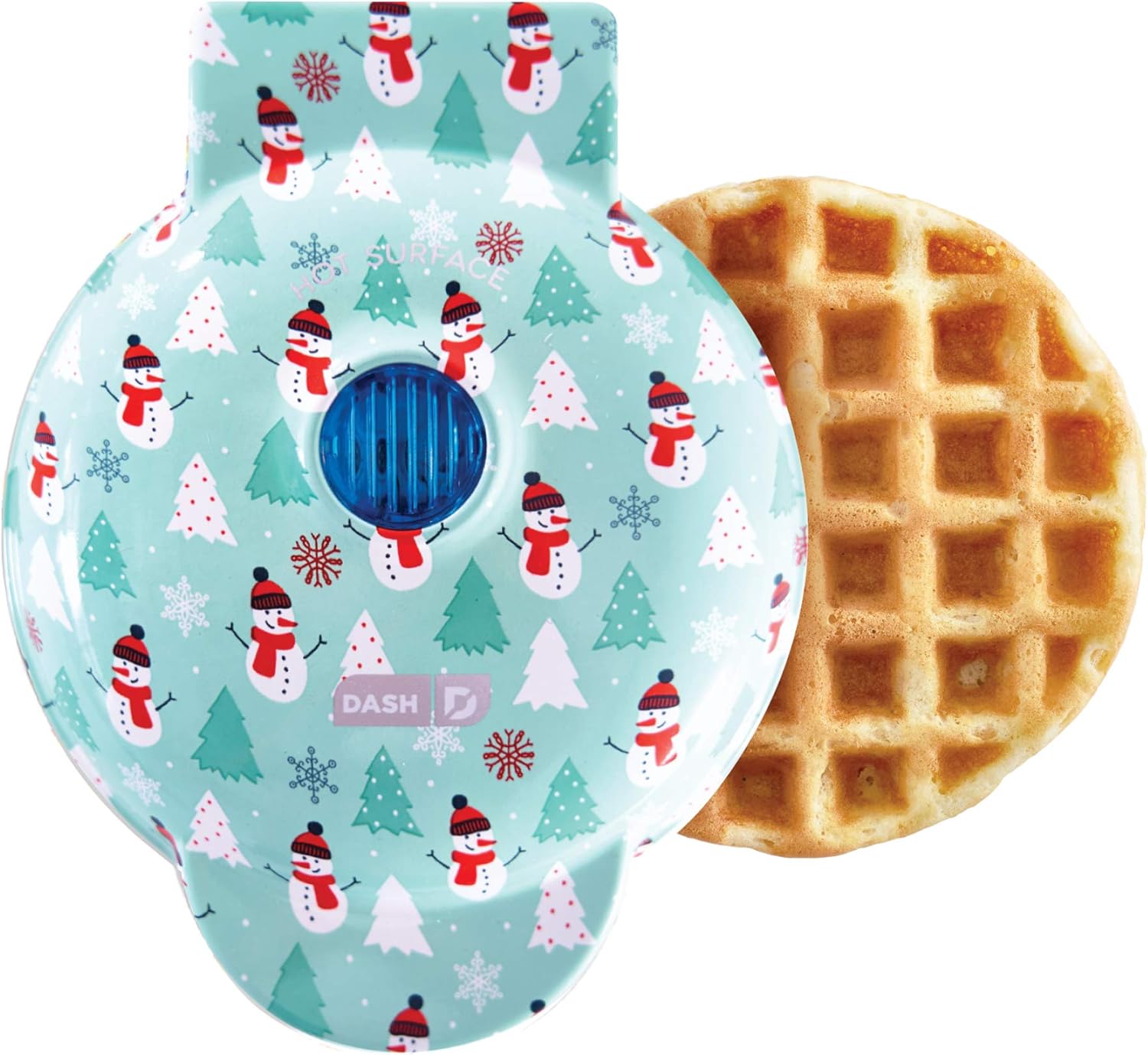 DASH Mini Waffle Maker - 4” Waffle Mold, Nonstick Waffle Iron with Quick Heat-Up, PTFE Nonstick Surface - Perfect Mini Waffle Maker for Kids and Families, Just Add Batter (Aqua)