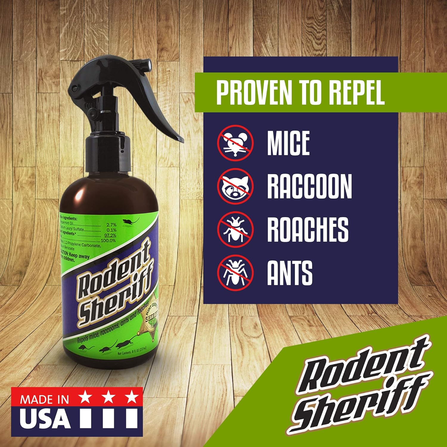 Peppermint Oil Repellent | Fast Acting Pest Control Spray | Repels Mice, Racoons, Ants, and More