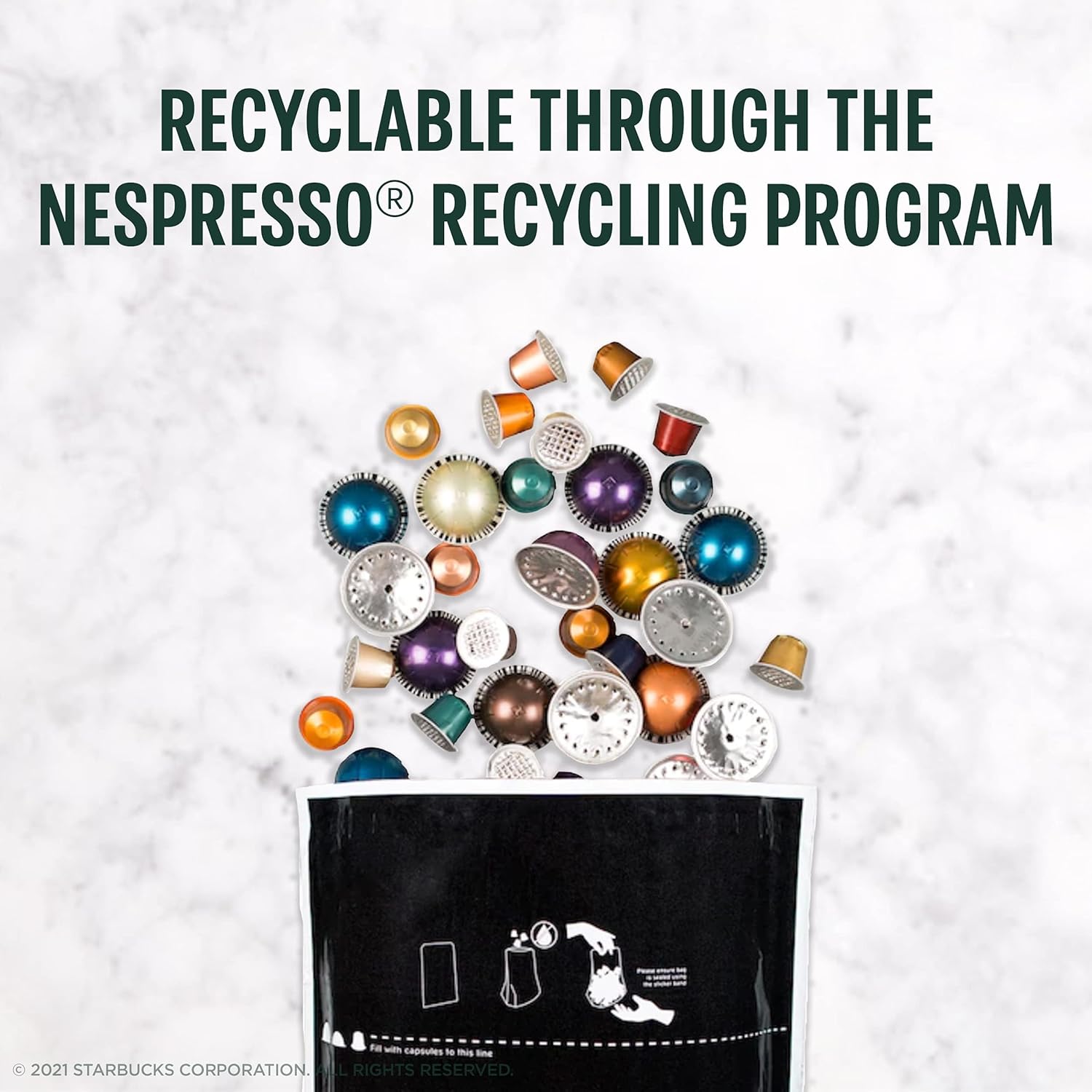 Starbucks by Nespresso Original Line Dark Roast Espresso, 50-count Espresso Pods