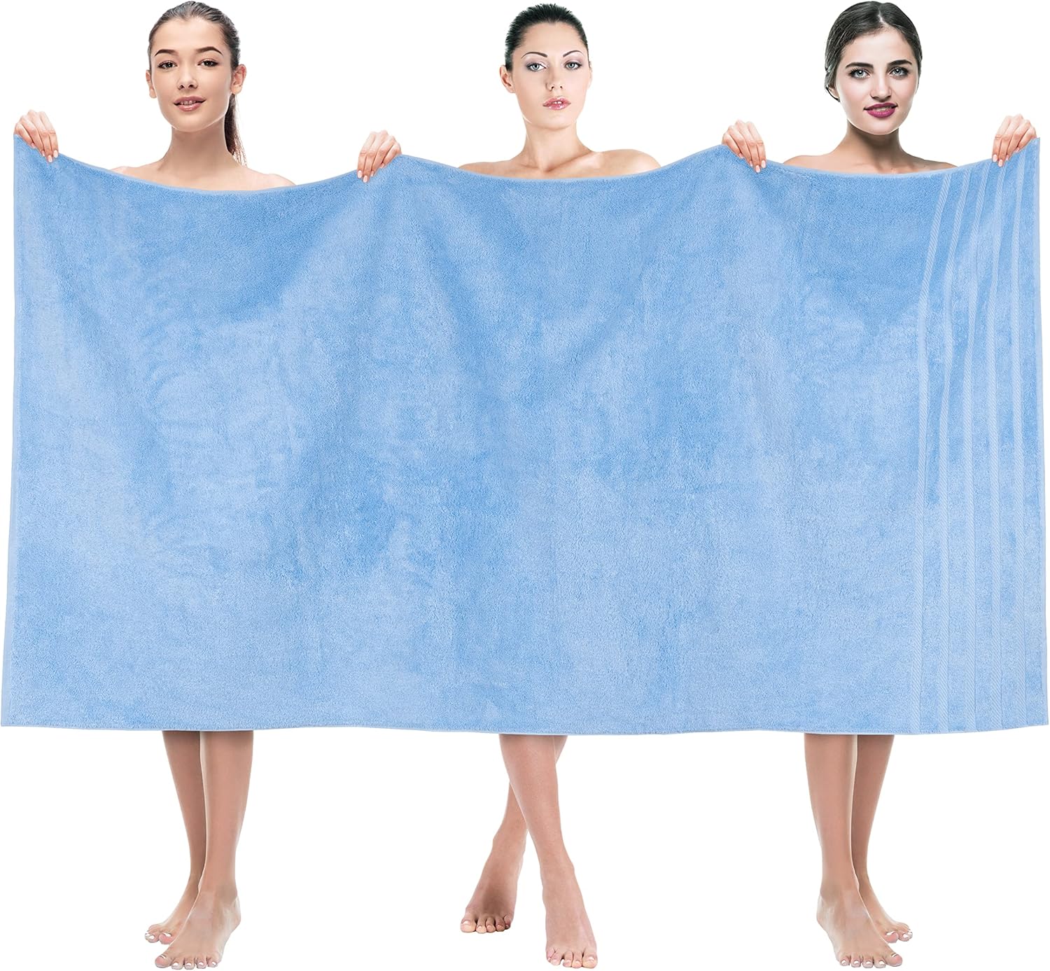 American Soft Linen Luxury 6 Piece Towel Set, 2 Bath Towels 2 Hand Towels 2 Washcloths, 100% Cotton Turkish Towels for Bathroom, Light Grey Towel Sets
