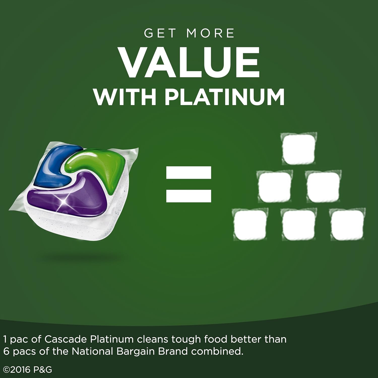 Cascade Platinum Dishwasher Pods, Detergent, Soap Pods, Actionpacs with Dishwasher Cleaner and Deodorizer Action, Fresh, 62 Count