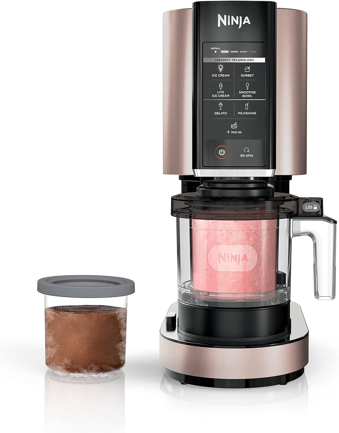 SharkNinja NC301 CREAMi 7-In-1 Ice Cream Maker with 7 Custom Frozen Treat Modes and Easy 3-Step Treat Preparation (Cloud Silver, Renewed)