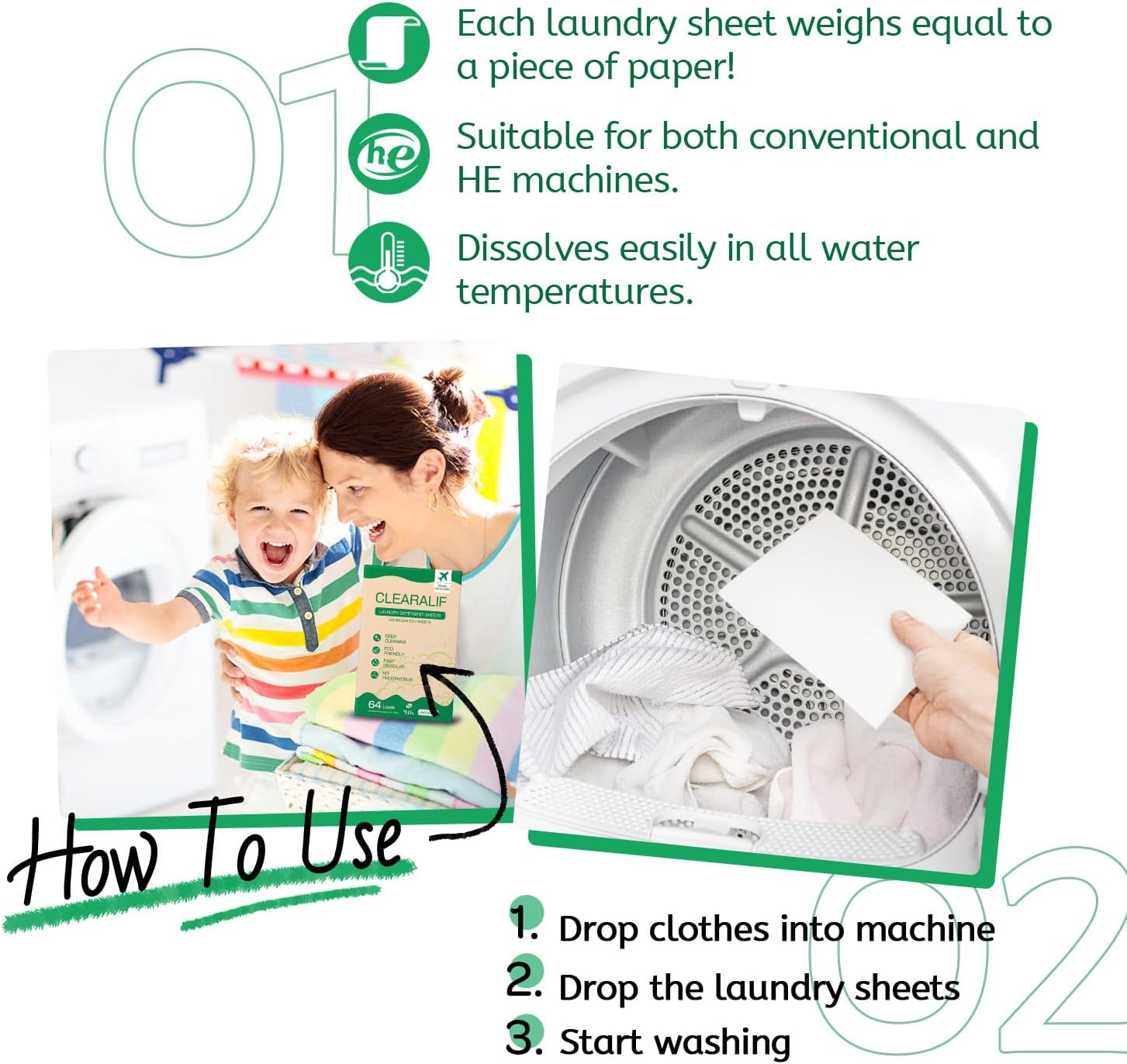 CLEARALIF Laundry Detergent Sheets Up to 160 Loads, Fresh Linen - Great For Travel,Apartments, Dorms,Laundry Detergent Strips Eco Friendly & Hypoallergenic