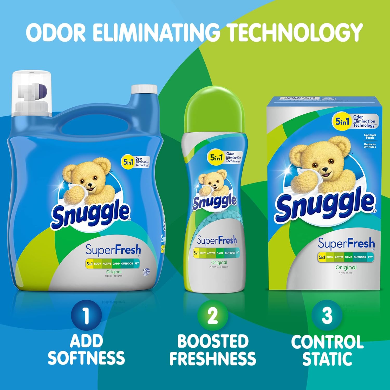 Snuggle Plus SuperFresh Fabric Softener Dryer Sheets with Static Control and Odor Eliminating Technology, Original, 200 Count