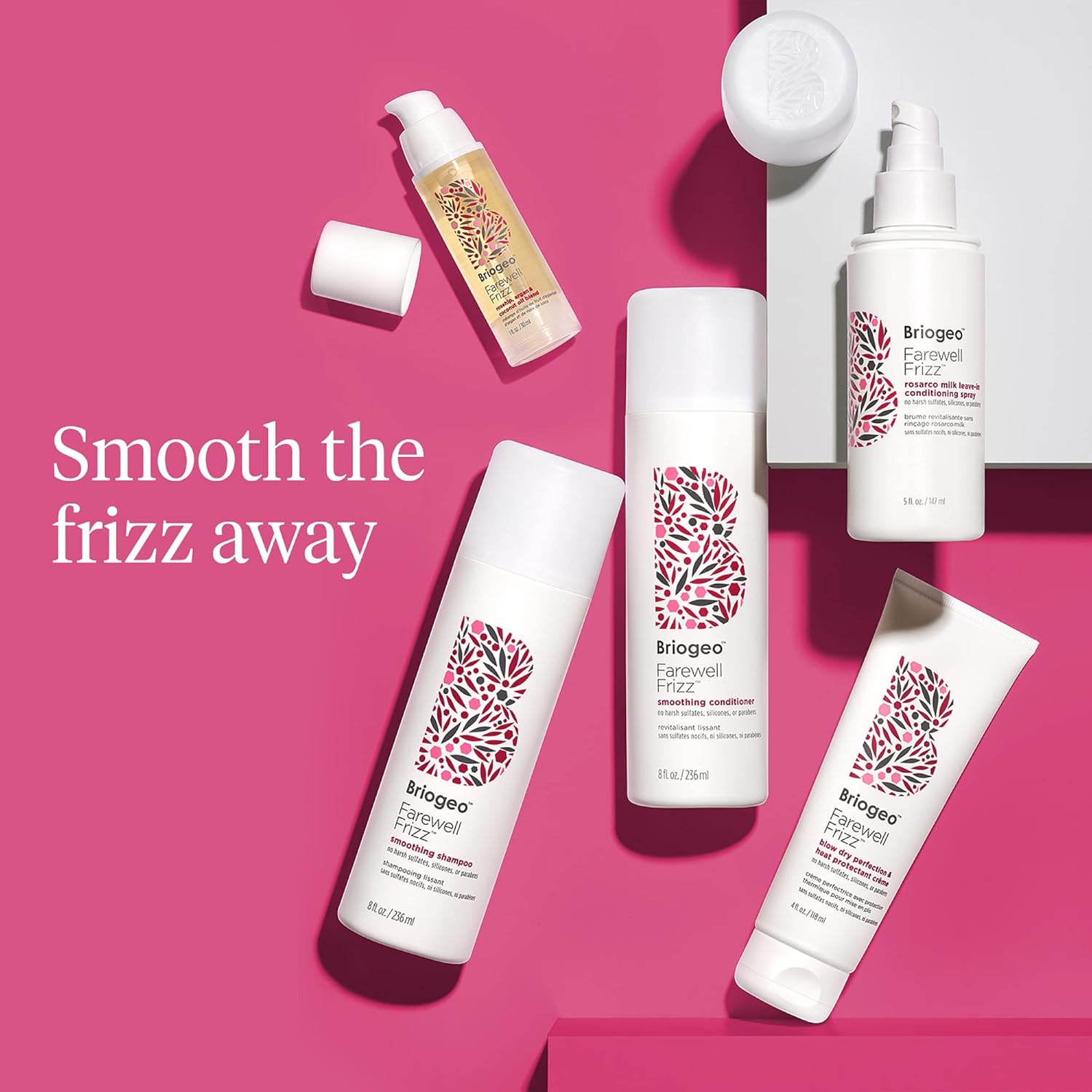 Briogeo Farewell Frizz Conditioner Spray - Anti-Frizz Treatment for Curly, Straight or Wavy Hair with Argan Oil and Detangling Benefits