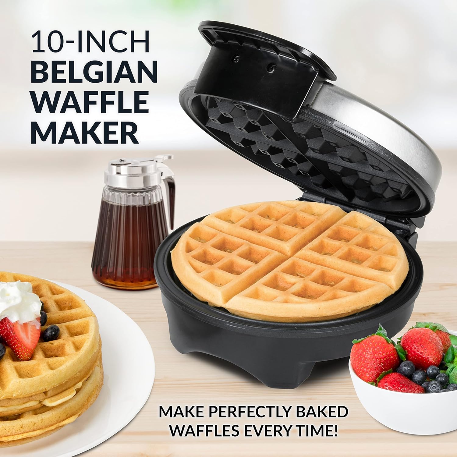 Nostalgia MyMini Cars and Trucks Shape Electric Waffle Maker, 5-Inch Non-Stick Griddle for Waffles, Hash Browns, Eggs, and More, Yellow