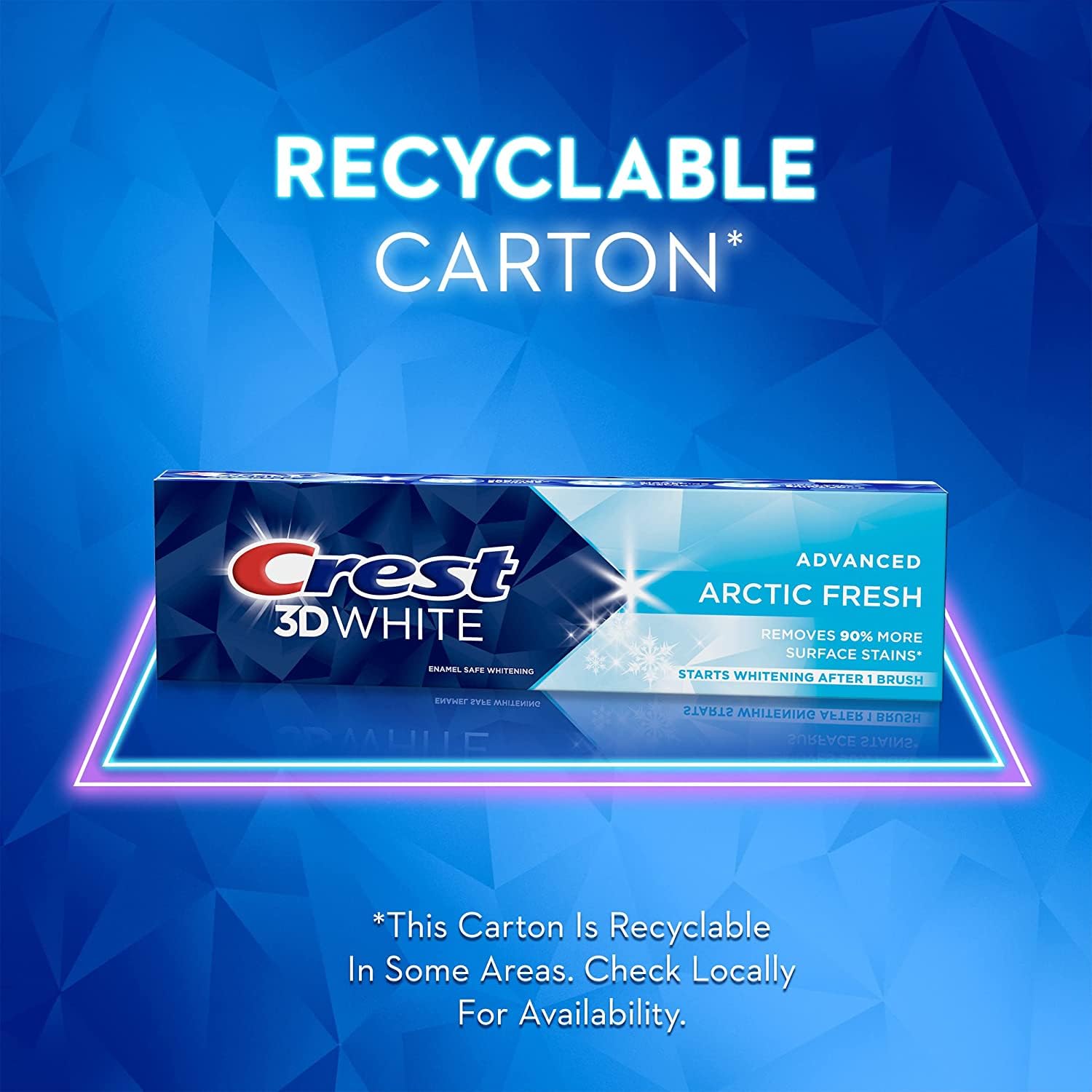 Crest 3D White Advanced Luminous Mint Teeth Whitening Toothpaste, 3.7 oz Pack of 4 - Helps Remove Surface Stains, Whitens Teeth, Strengthens Tooth Enamel, Protects Against Cavities