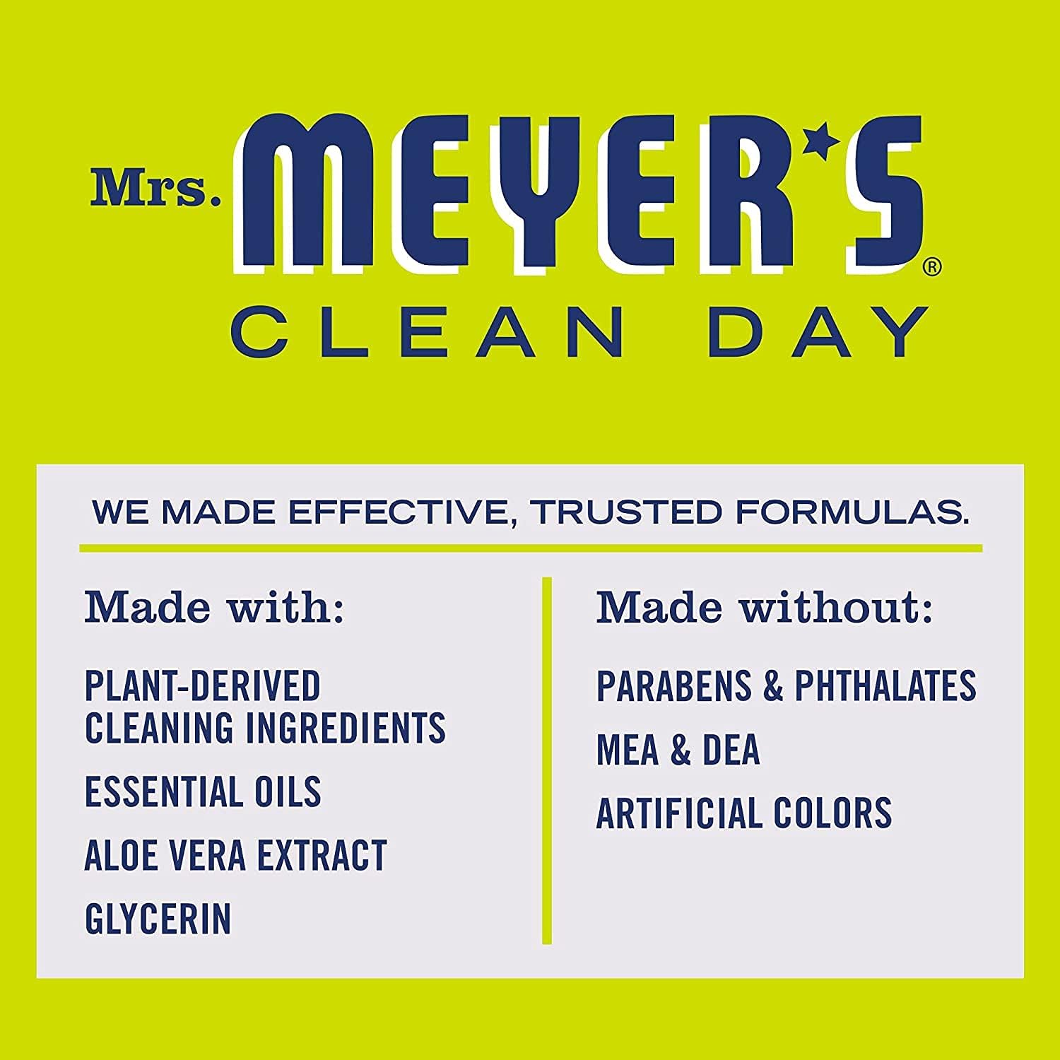 MRS. MEYER'S CLEAN DAY Liquid Dish Soap, Biodegradable Formula, Basil, 16 fl. oz - Pack of 3