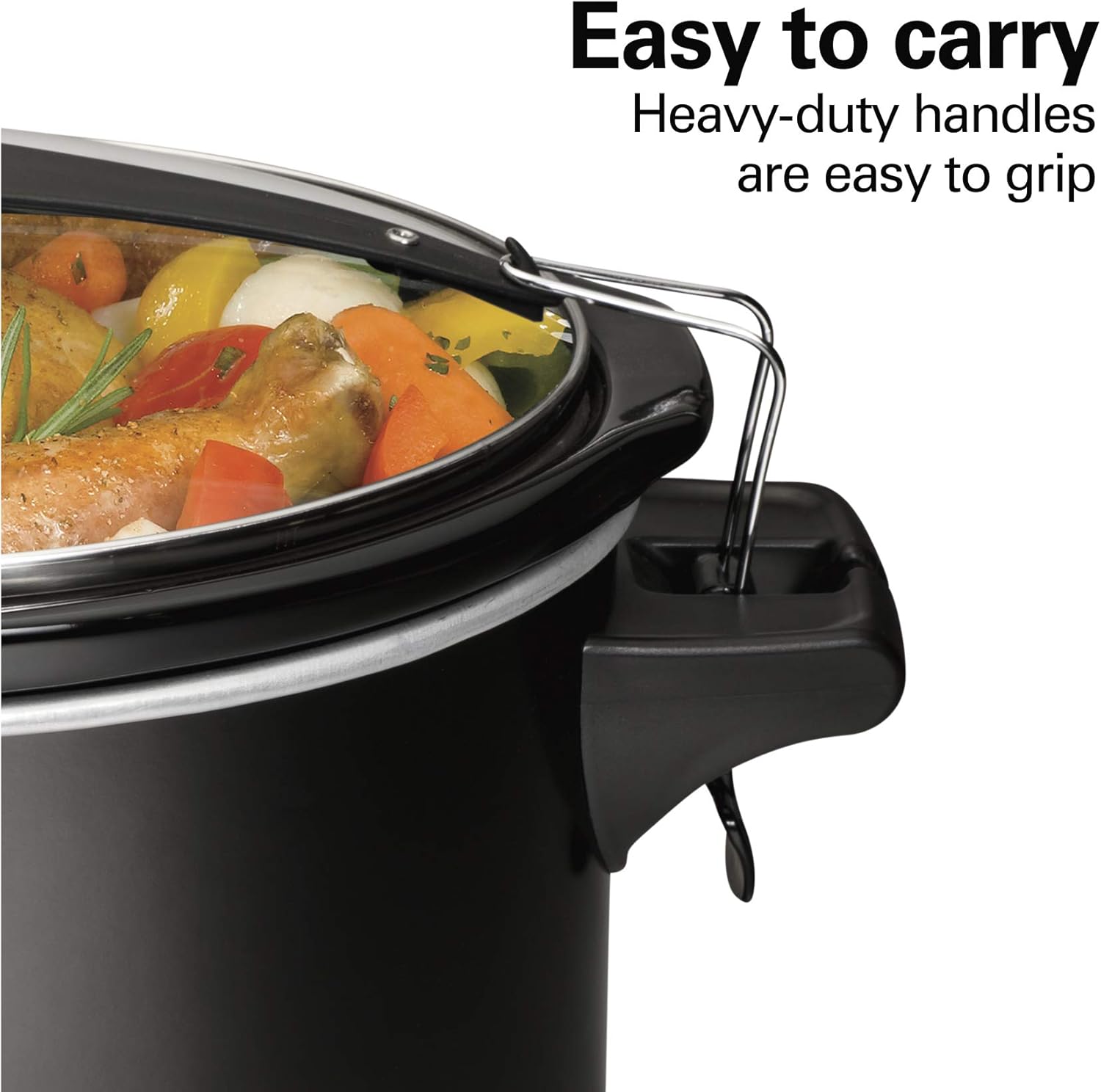 Hamilton Beach Slow Cooker, Extra Large 10 Quart, Stay or Go Portable With Lid Lock, Dishwasher Safe Crock, Black (33195)
