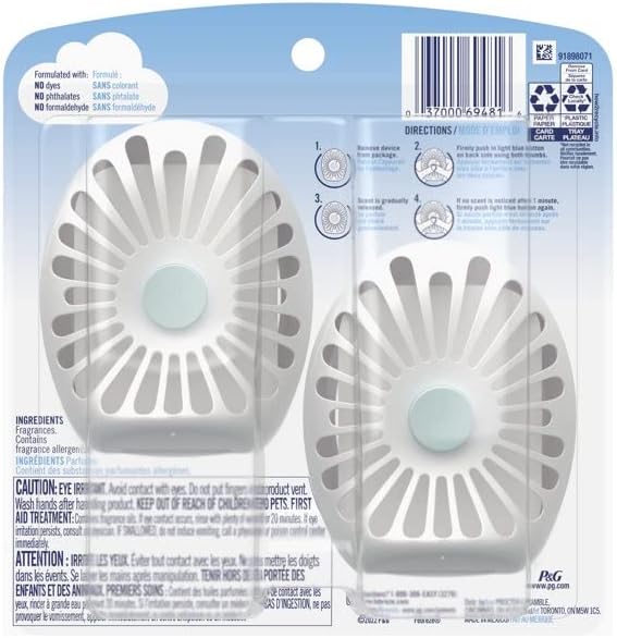 Febreze Small Spaces Air Freshener Linen & Sky, .25 fl. oz., Pack of 4