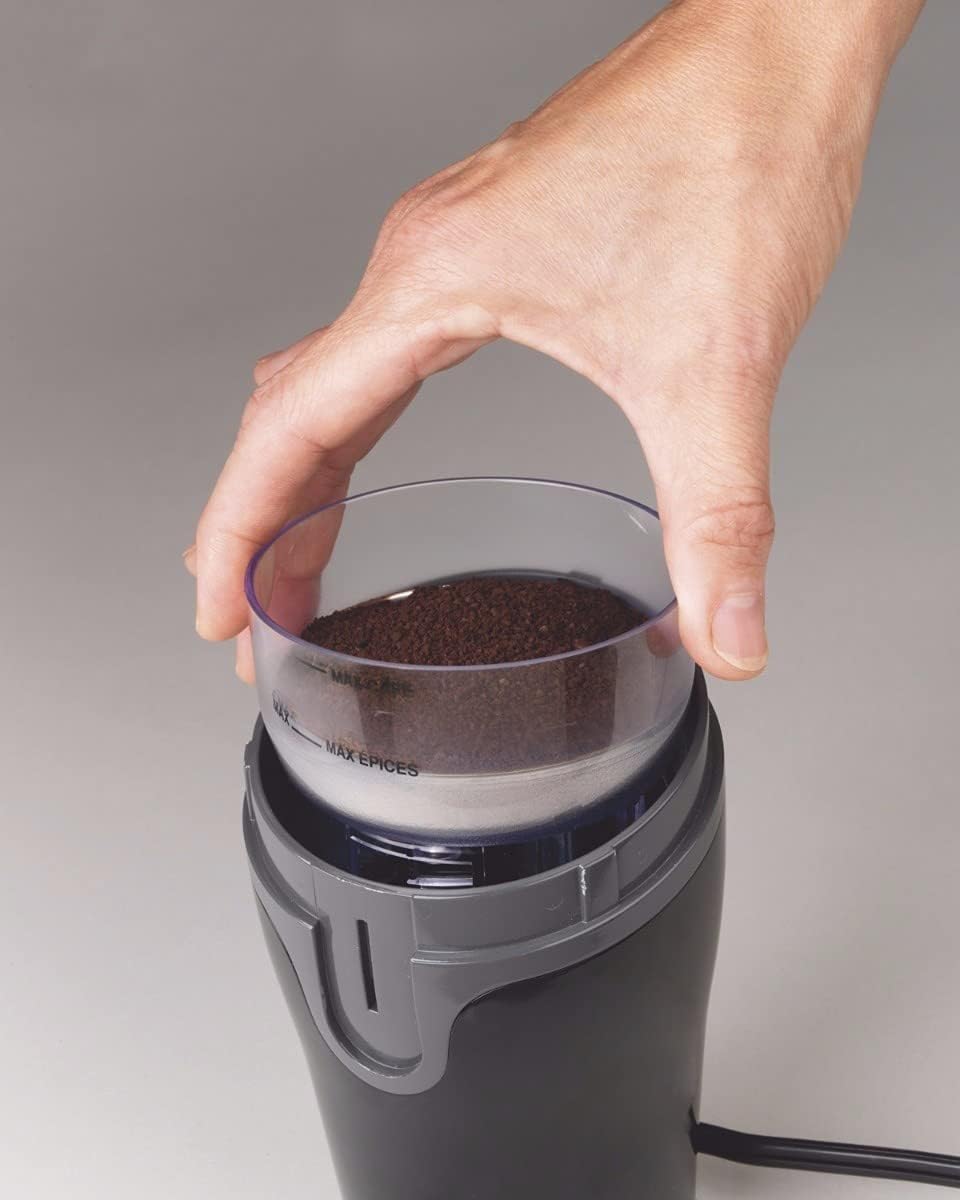 Hamilton Beach Fresh Grind Electric Coffee Grinder for Beans, Spices and More, Stainless Steel Blades, Removable Chamber, Makes up to 12 Cups, Black