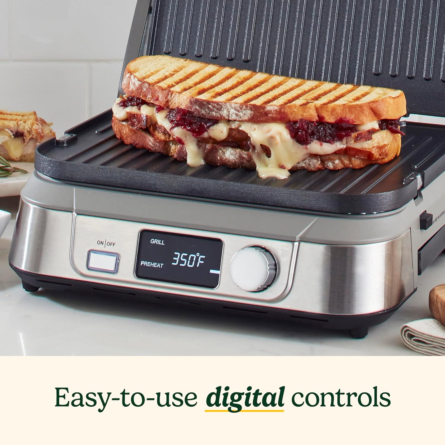 Cuisinart Panini Press, Stainless Steel Griddler, Sandwich Maker & More, 5-IN-1, GR-4NP1