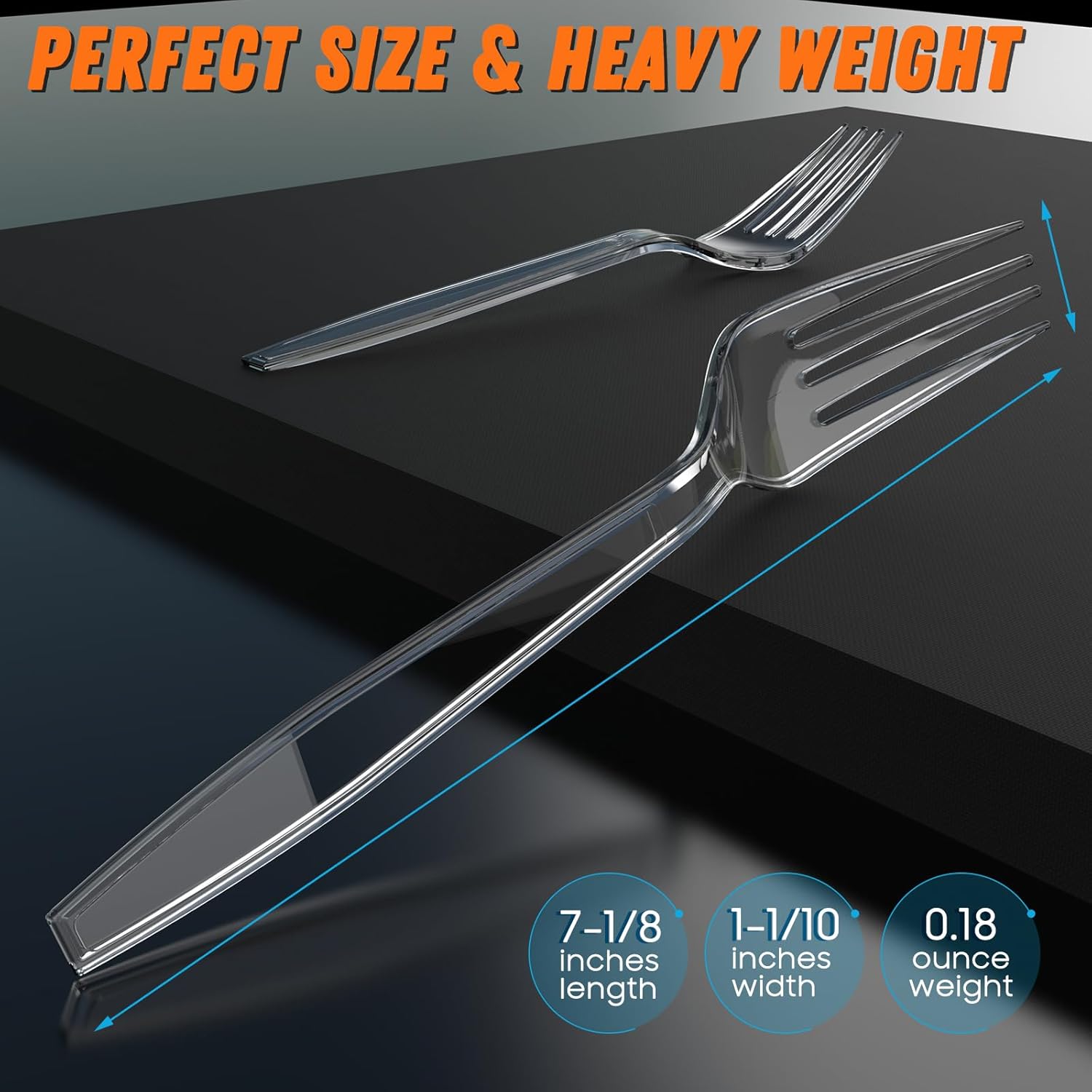 360 Count Plastic Silver Ware Heavy Duty, 120 Forks, 120 Spoons, 120 Knives, Heat Resistant & BPA Free Disposable SilverWare, Disposable Cutlery set, Premium Clear Utencils for Party Supply