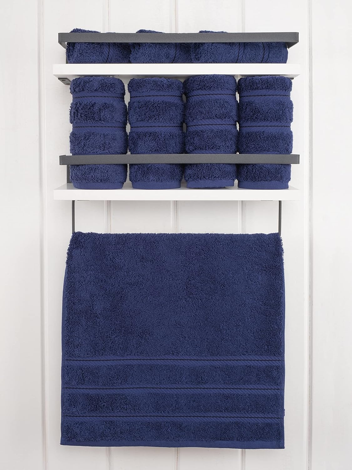American Soft Linen Luxury 6 Piece Towel Set, 2 Bath Towels 2 Hand Towels 2 Washcloths, 100% Cotton Turkish Towels for Bathroom, Light Grey Towel Sets