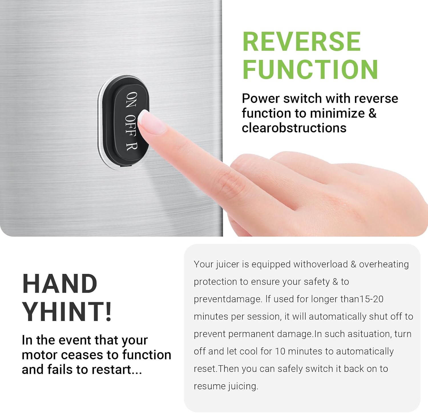 AMZCHEF Cold Press Juicer, Juicer Machines - 5.2