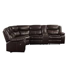 Tavin Espresso Leather-Aire Match Sectional Sofa (Motion)