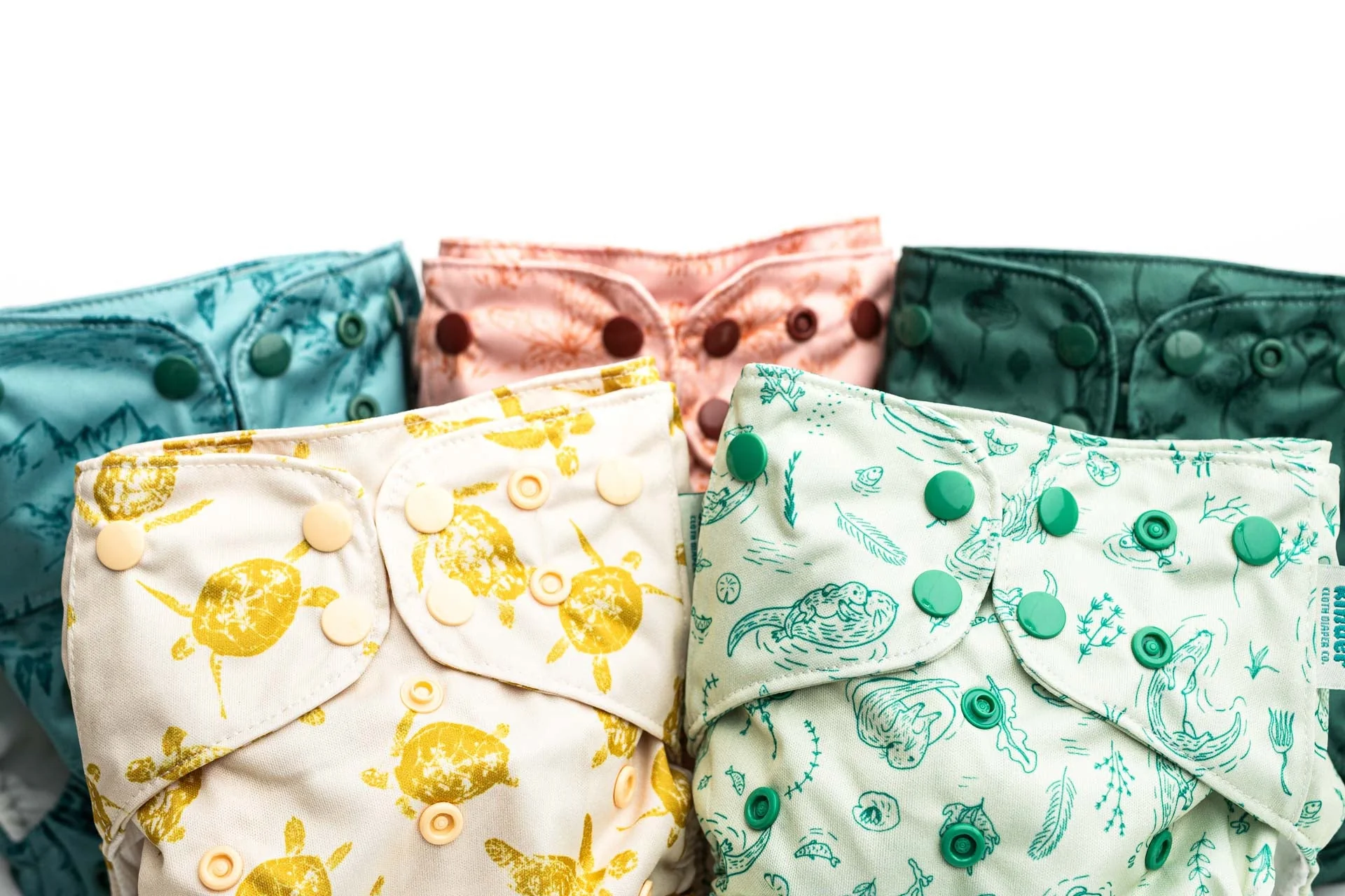 Kinder Cloth Diaper Co. Botanicals Patterned Pocket Cloth Diaper with Athletic Wicking Jersey