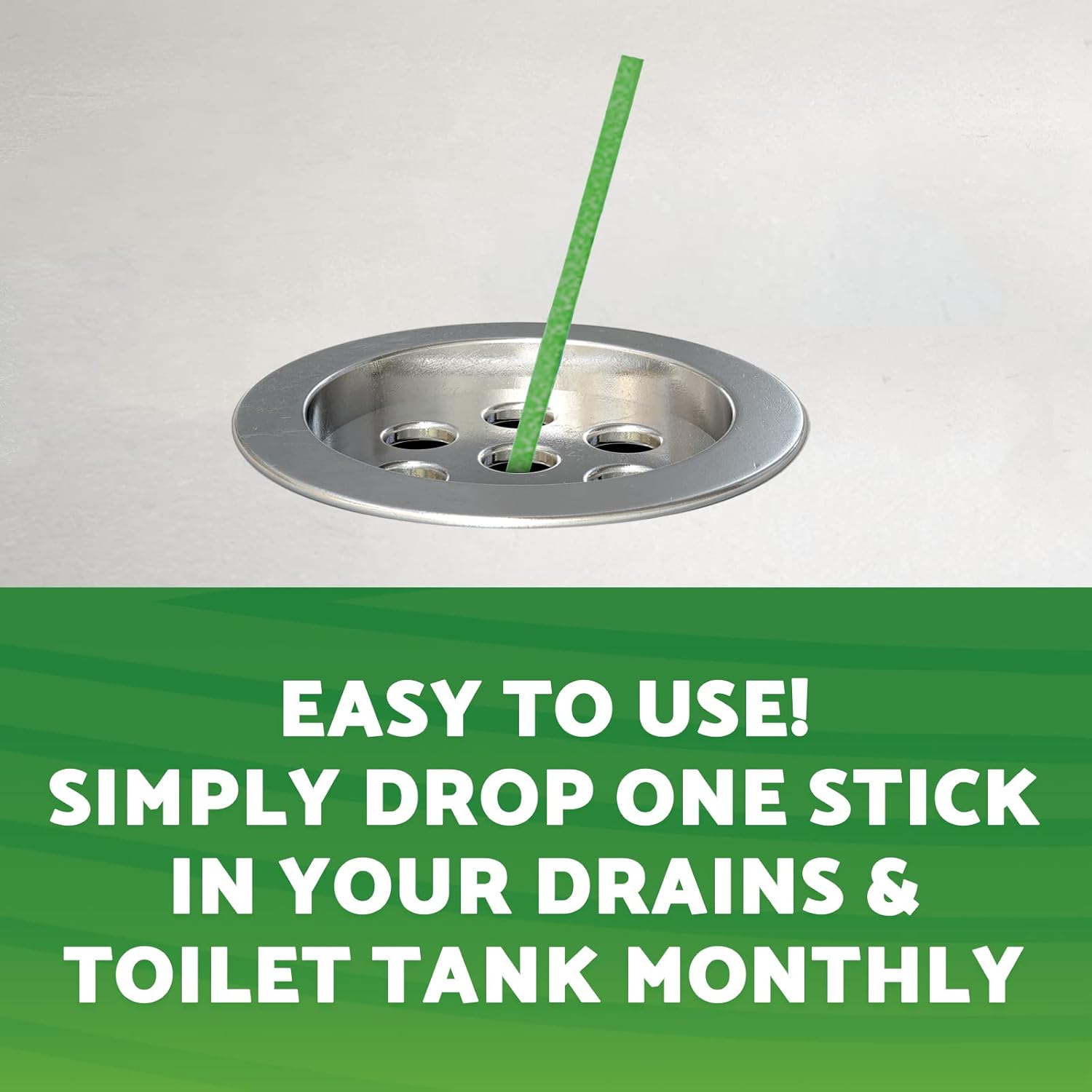 Green Gobbler Drain Cleaner & Deodorizer FRESH SCENT Sticks for Toilet Tanks, Sinks, Bathtub Drains, Washing Machine Drains and Garbage Disposals - 24 Pieces