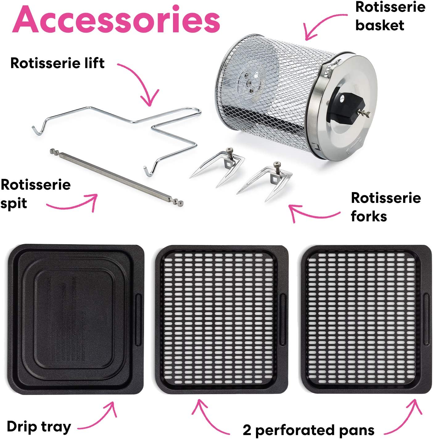 Omni Pro 19 QT/18L Air Fryer Toaster Oven Combo, From the Makers of Pot, 14-in-1 Functions, Fits a 12