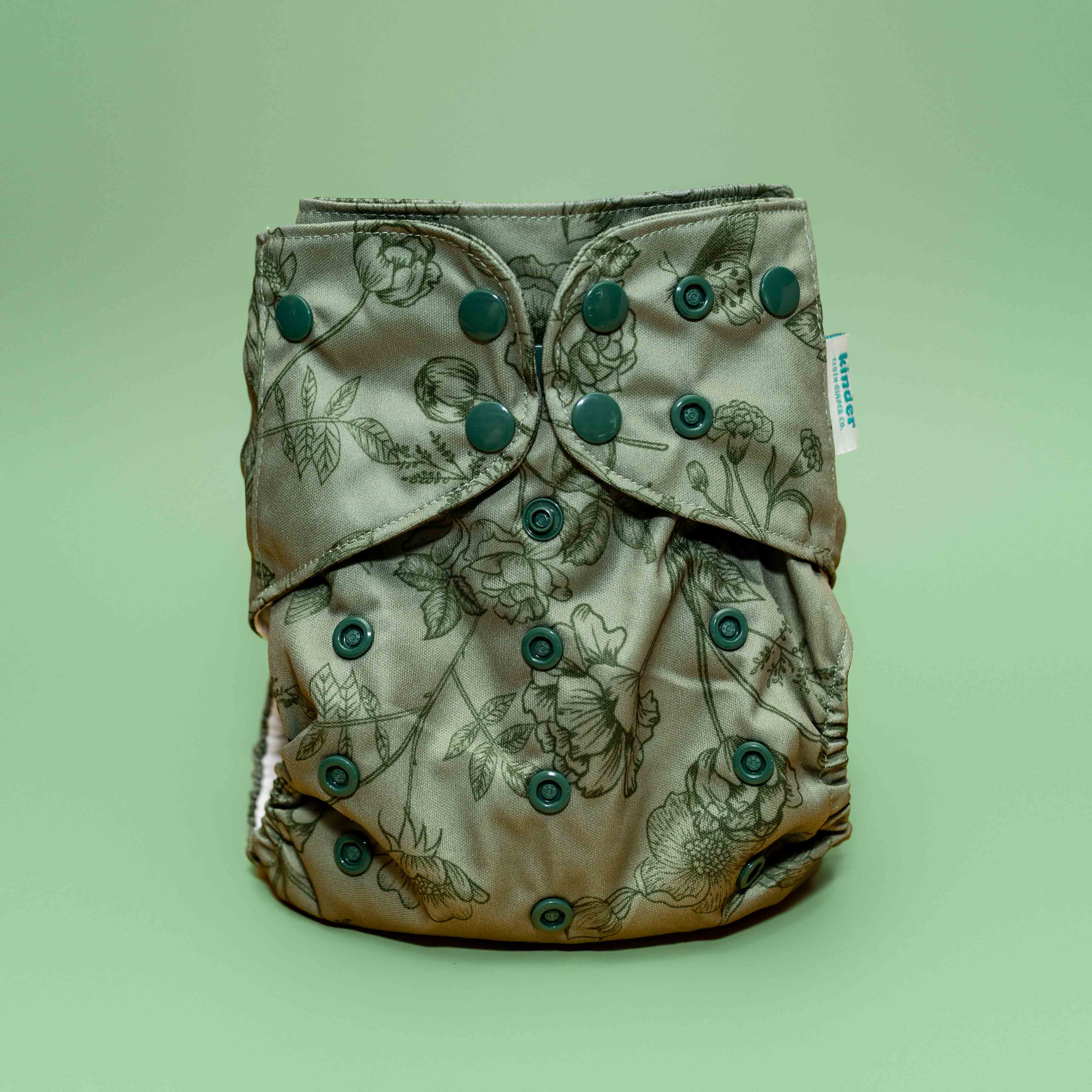 Kinder Cloth Diaper Co. Botanicals Patterned Pocket Cloth Diaper with Athletic Wicking Jersey