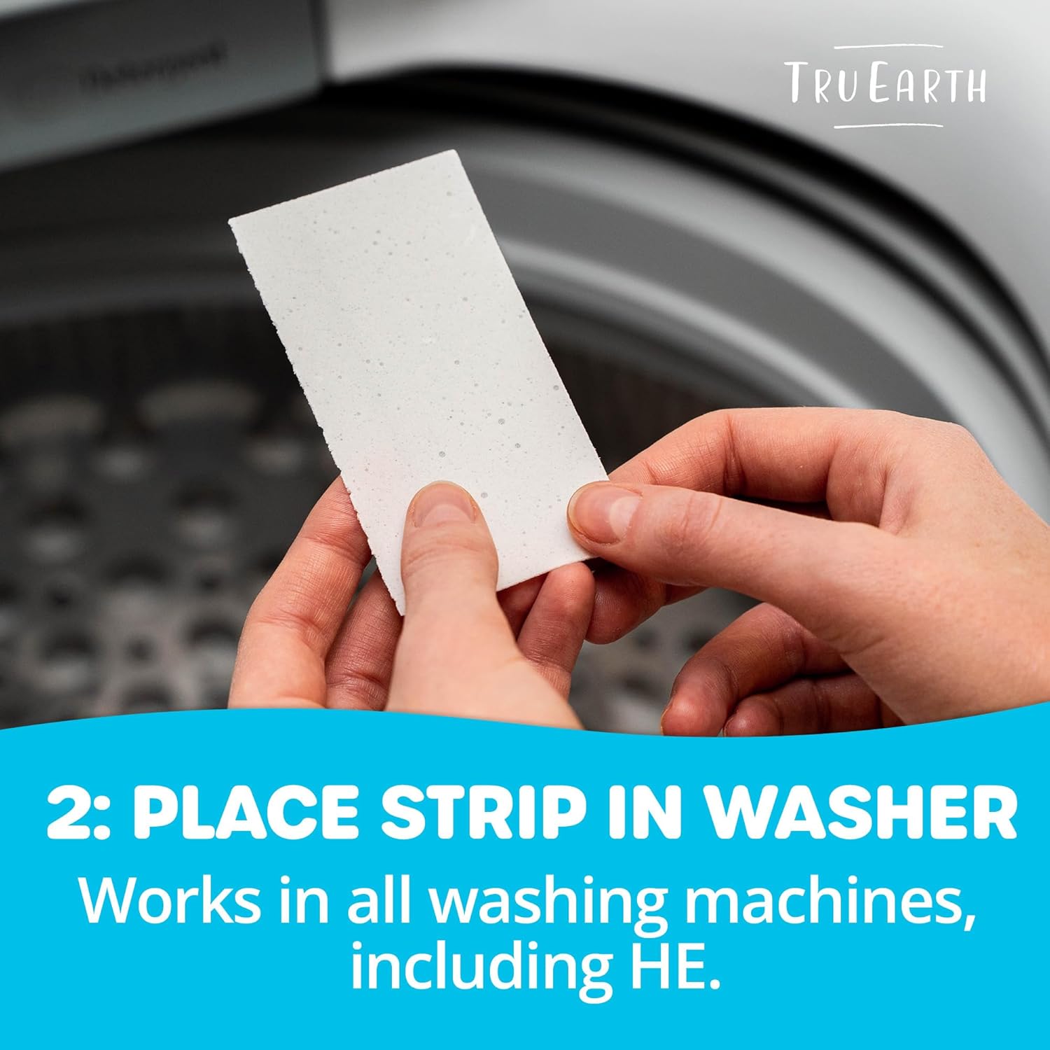Tru Earth Compact Dry Laundry Detergent Sheets - Up to 64 Loads (32 Sheets) - Paraben-Free - Original Eco-Strip Liquidless Laundry Detergent, Travel Laundry Sheets - Fresh Linen