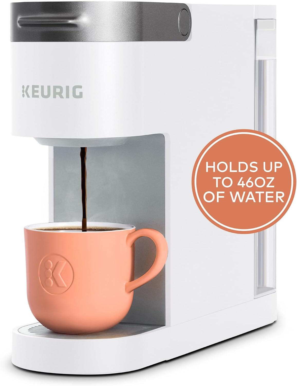 Keurig K-Slim Single Serve K-Cup Pod Coffee Maker, Multistream Technology, 3 Brew Sizes, Slim and Sleek Design, 46oz Removable Reservoir, Black