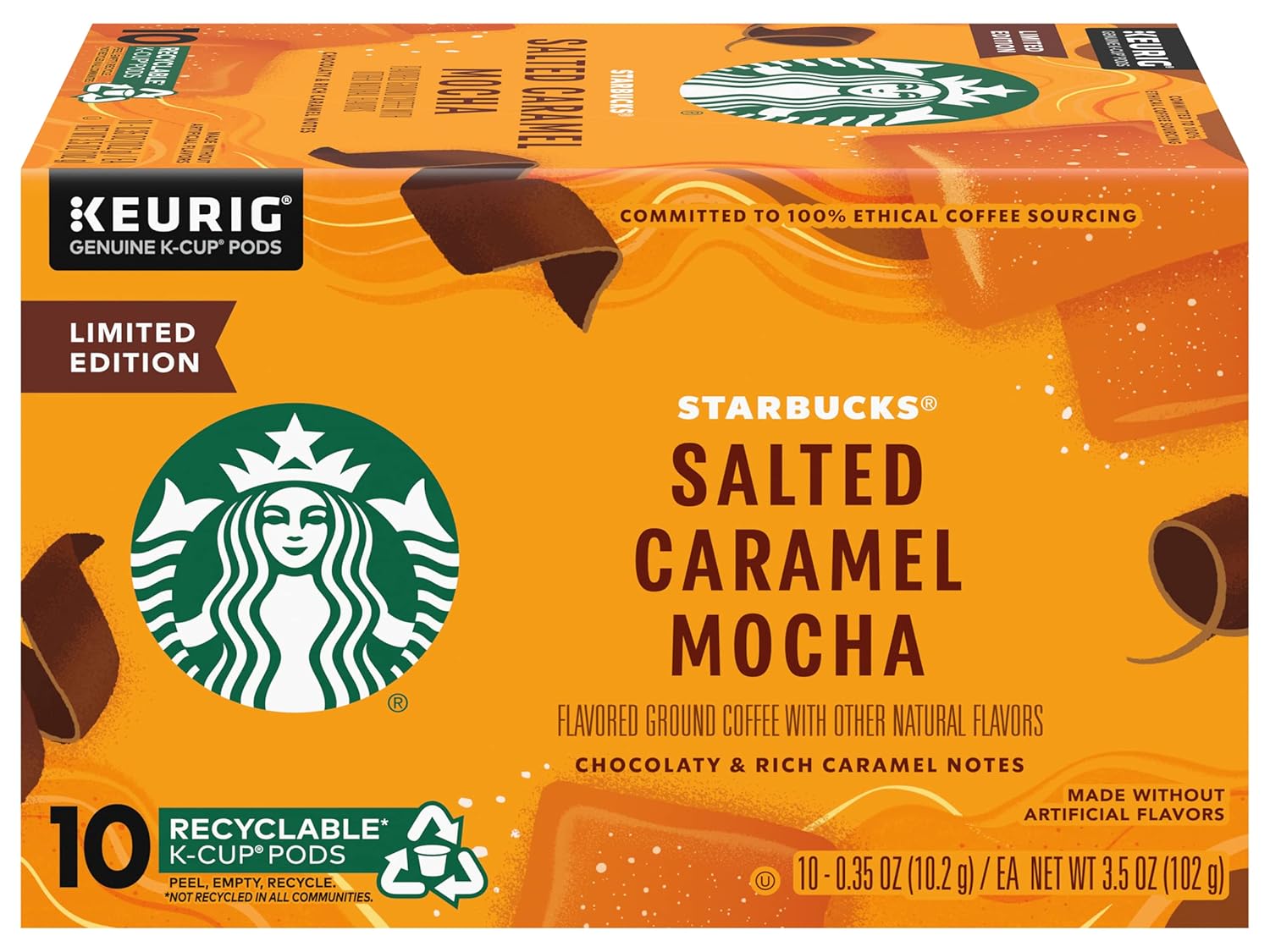 Starbucks K-Cup Coffee Pods, Starbucks Blonde Roast Coffee, Veranda Blend for Keurig Brewers, 100% Arabica, 6 boxes (60 pods total)