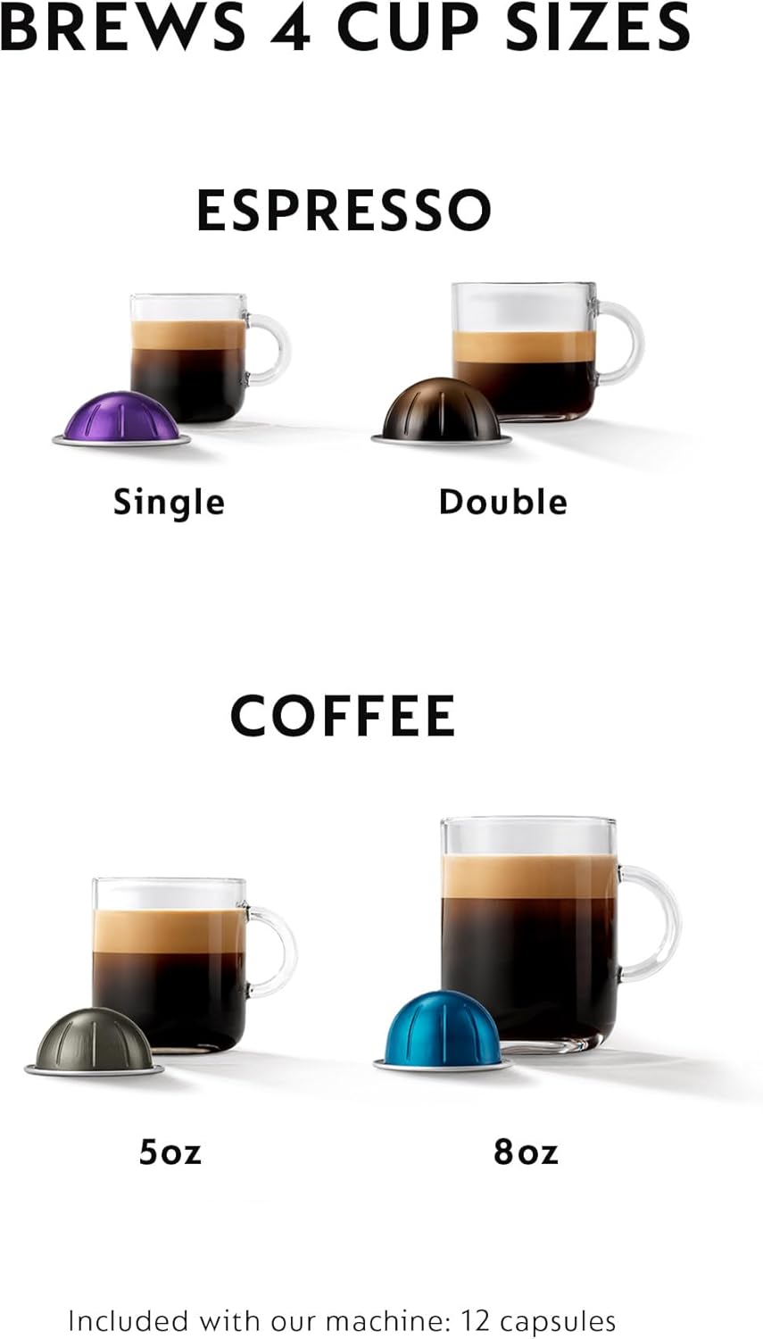 Nespresso Vertuo Coffee and Espresso Maker by Breville, Chrome