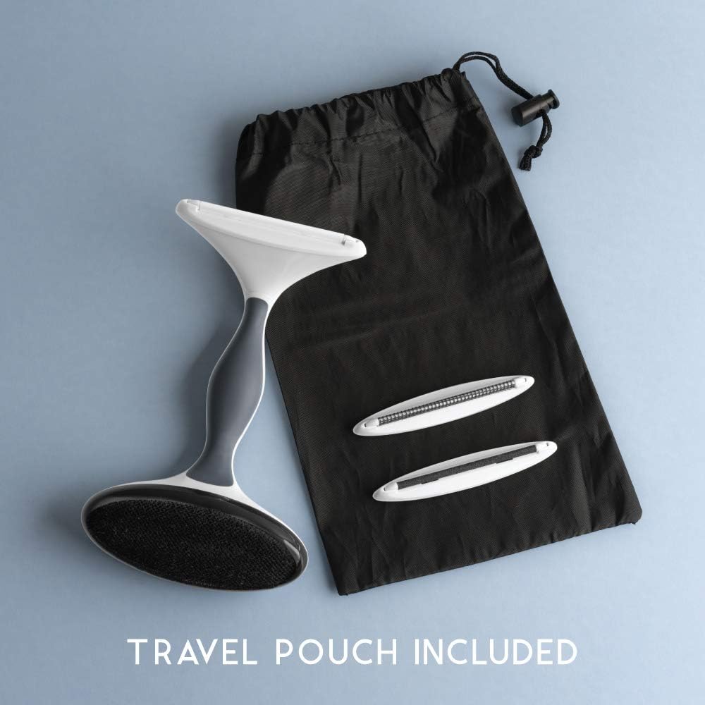 GLEENER Battery-Free Fabric Shaver & Lint Brush | Ultimate Fuzz Remover | Adjustable Depiller Lint Remover for Clothing & Furniture (Slate Blue)