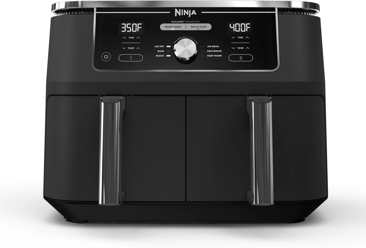 Ninja Air Fryer, Thermometer, Roast, Bake, Air Fry, Crisps, Broil, Reheats, Keep Warm, 10-in-1, Fries, Frozen Food, Veggies, and Meat, Quick Meals, Healthy Meals, Less Oil, 10 QT, Grey, DZ550​