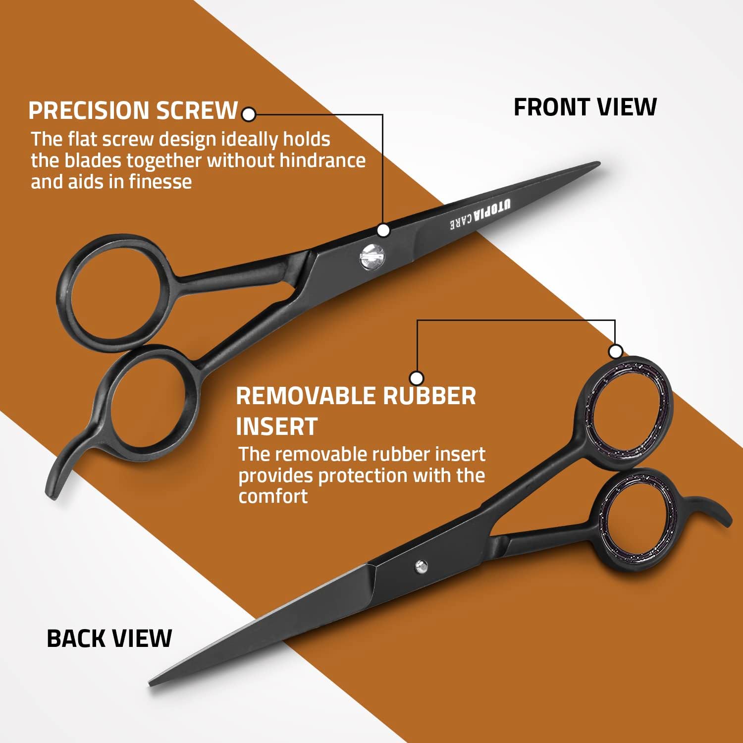 Utopia Care Hair Cutting and Hairdressing Scissors 6.5 Inch, Premium Stainless Steel shears with smooth Razor & Sharp Edge Blades, for Salons, Men & Women, Kids, Adults, & Pets - Silver